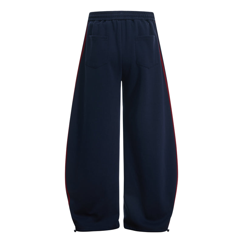 Retro College Badge Wide-Leg Sweatpants | Varsity Streetwear