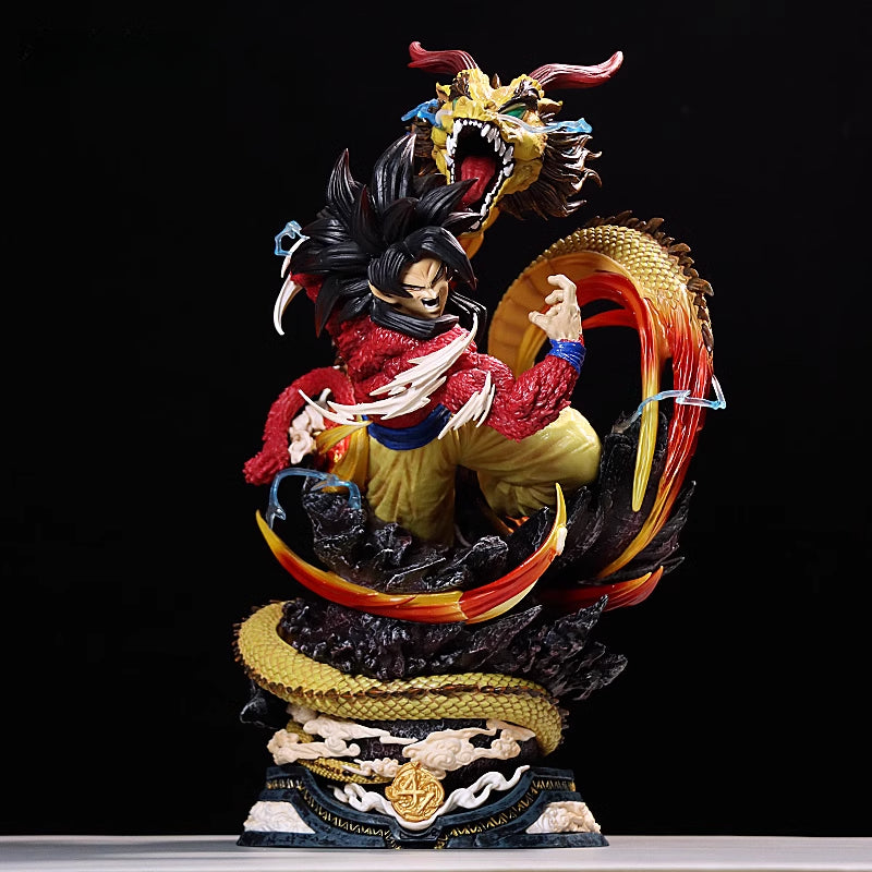 Goku con figura coleccionable de Shenron - Dragon Ball Z, 45 cm, alto detalle, pose de dragón
