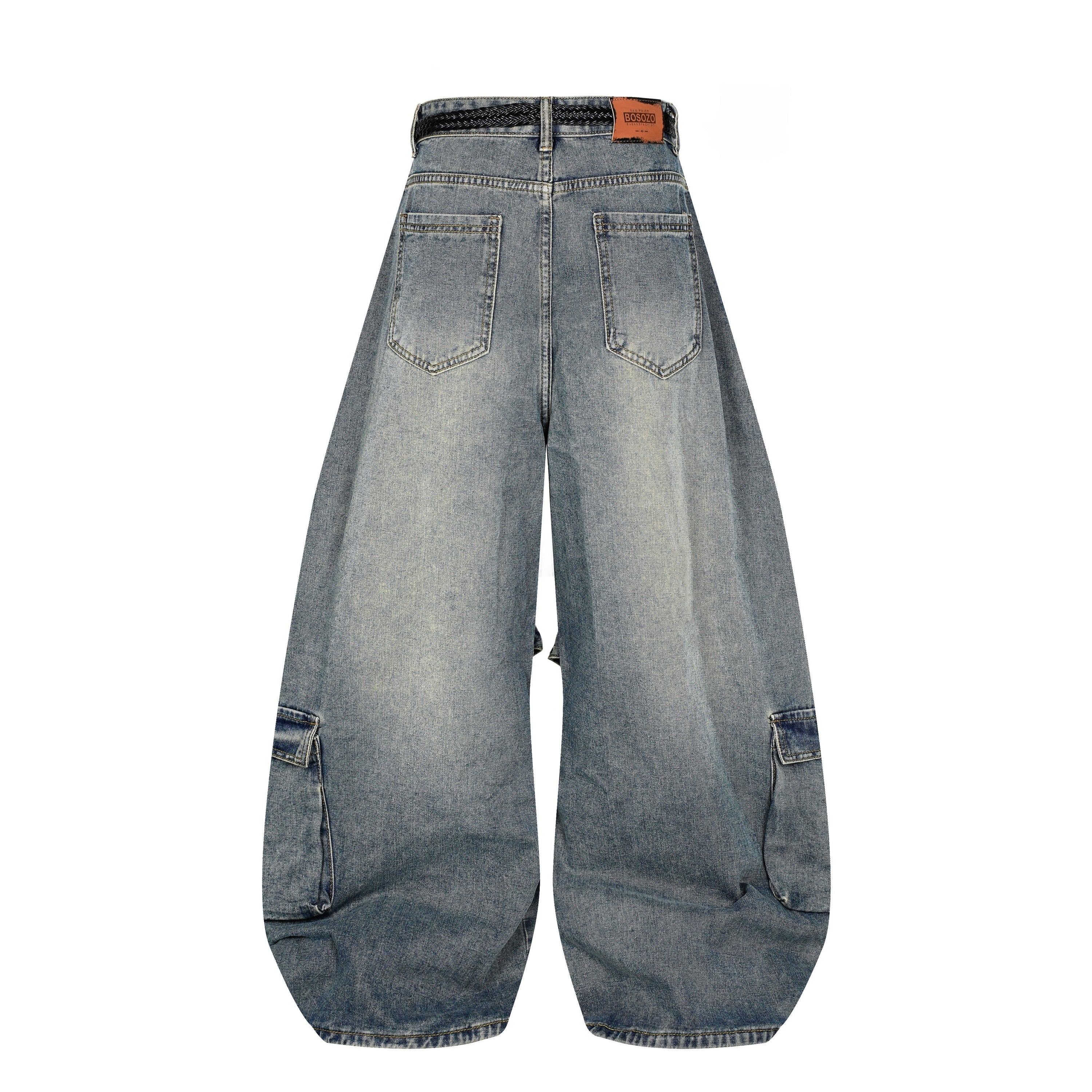 Omirad Layered Cargo Arc Jeans | Wide Leg Streetwear Denim