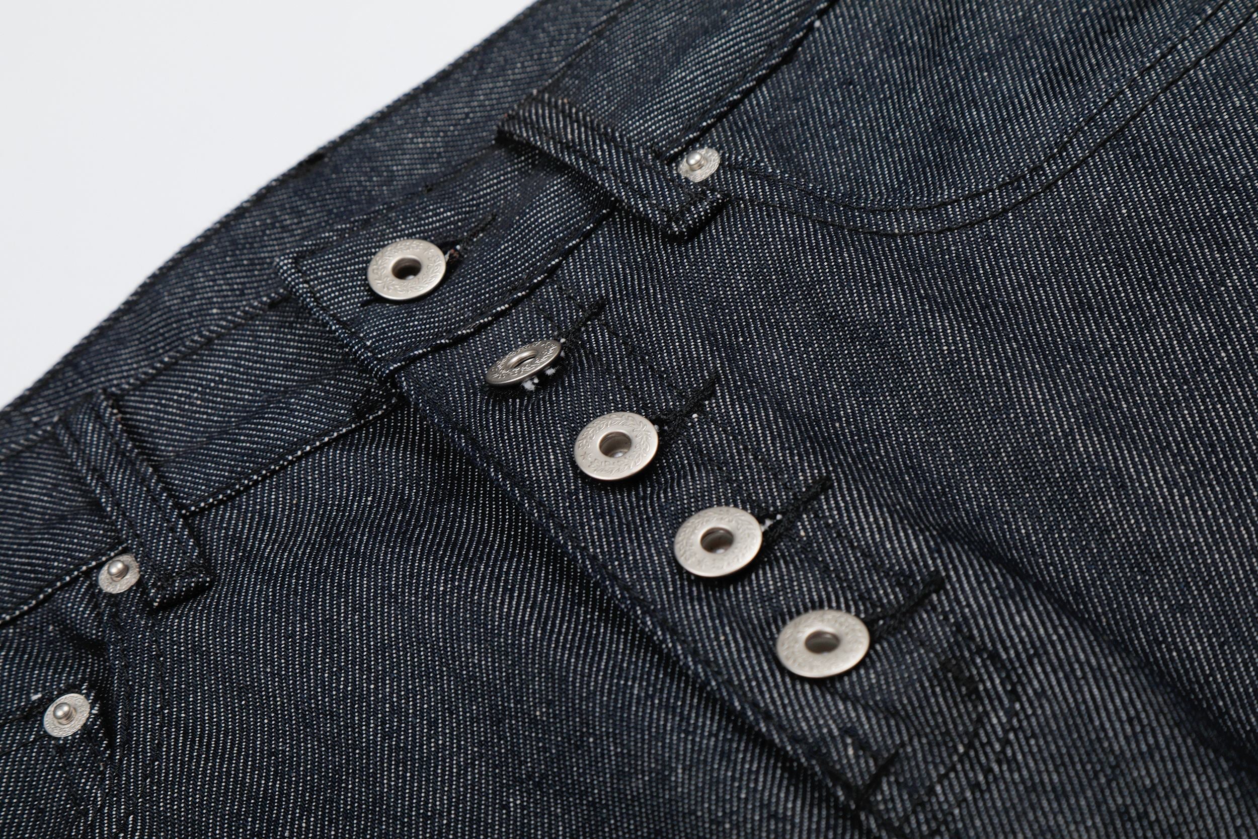 Omirad Raw Button-Fly Wide-Leg Denim Jorts | Longline Fit