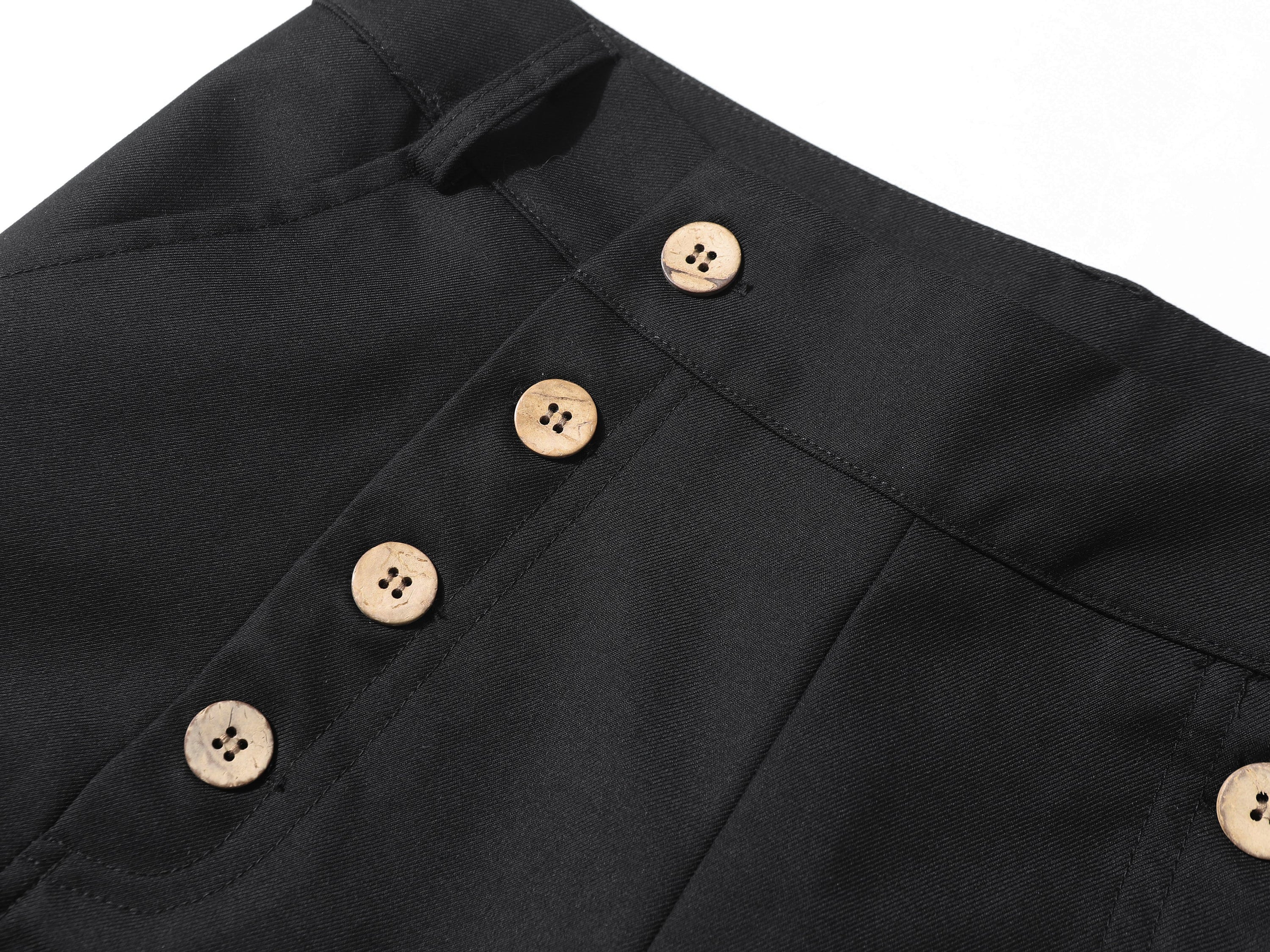 Wide-Leg Button-Front Trousers | Nautical Sailor Style