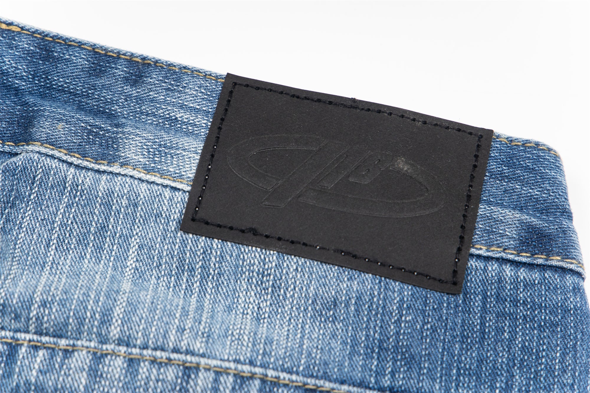 Highlight Fade Curved-Panel Wide-Leg Denim Pants