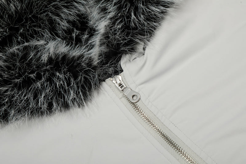 Faux Fur Hood Utility Bomber Jacket | Omirad