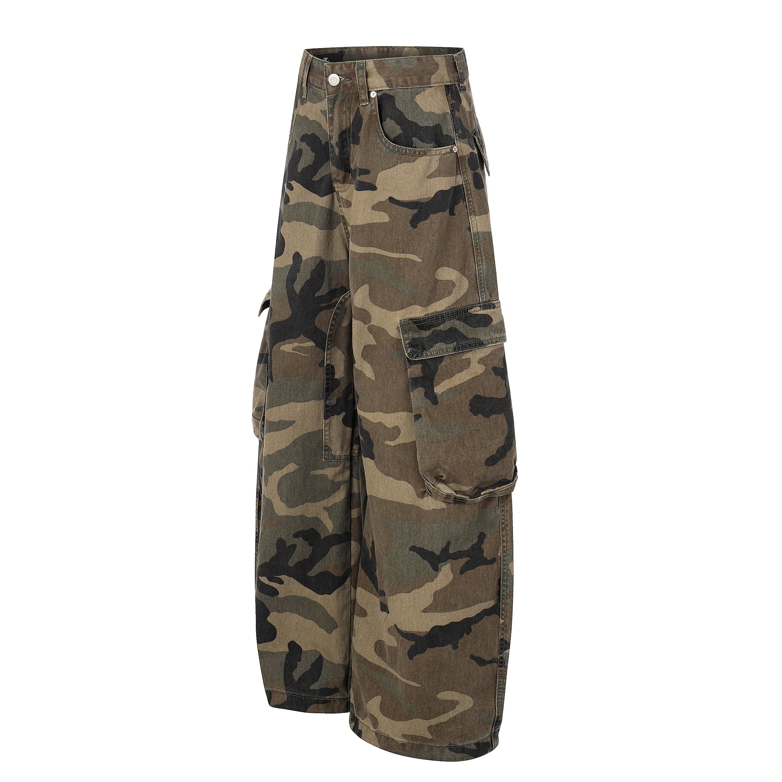 Oversized Camo Cargo Jeans | Baggy Y2K Streetwear Denim