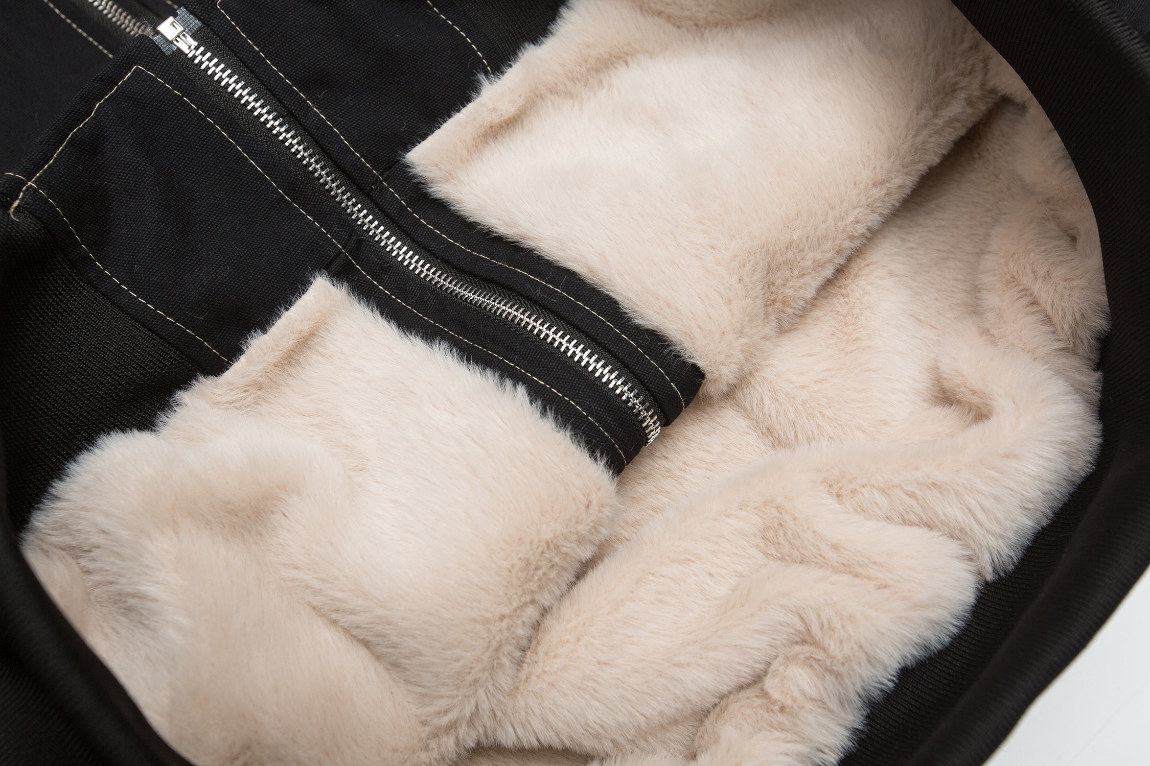 Faux-Fur Hooded Oversized Bomber Jacket | 100% Cotton