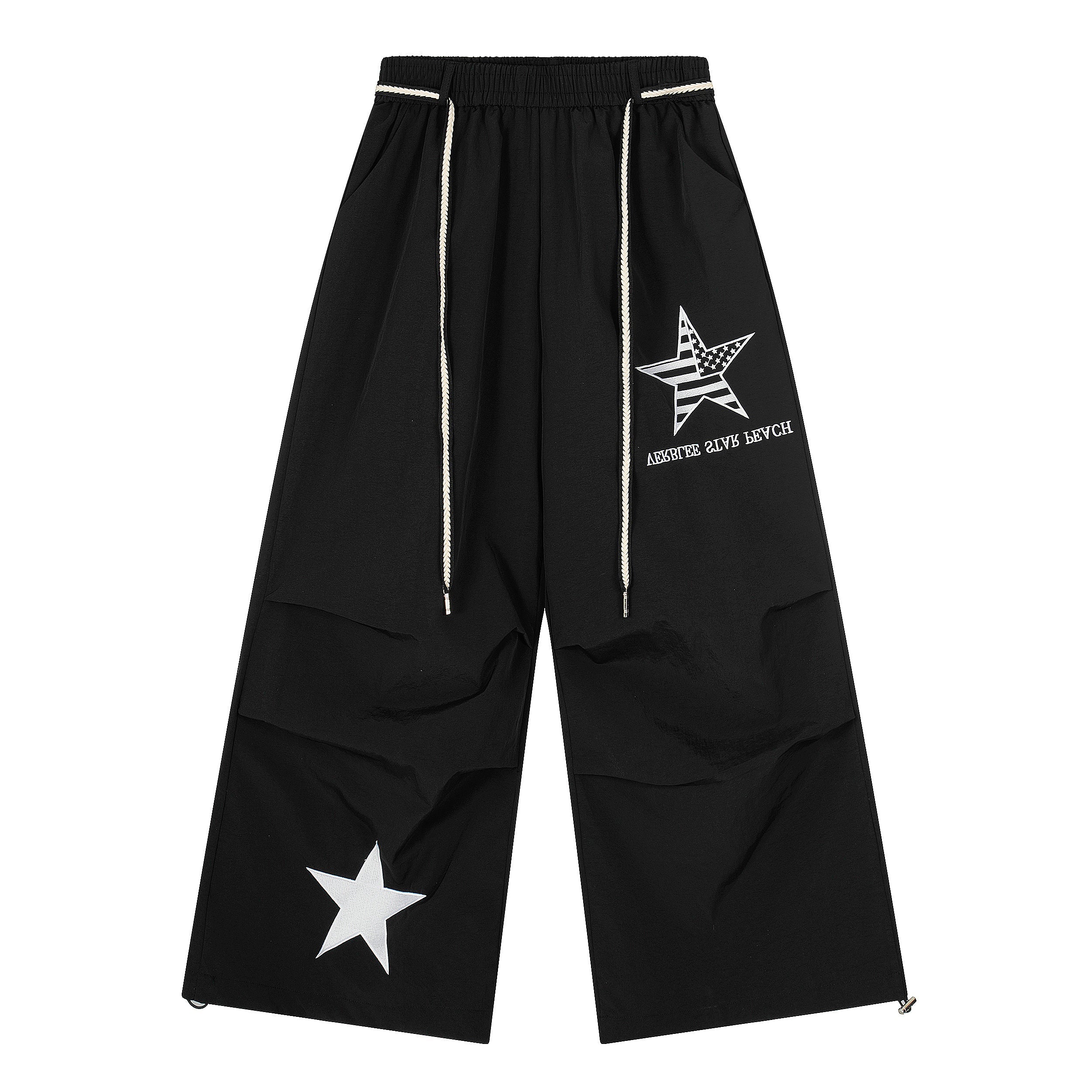 Omirad Star Patch Nylon Wide-Leg Pants | Streetwear Cargo