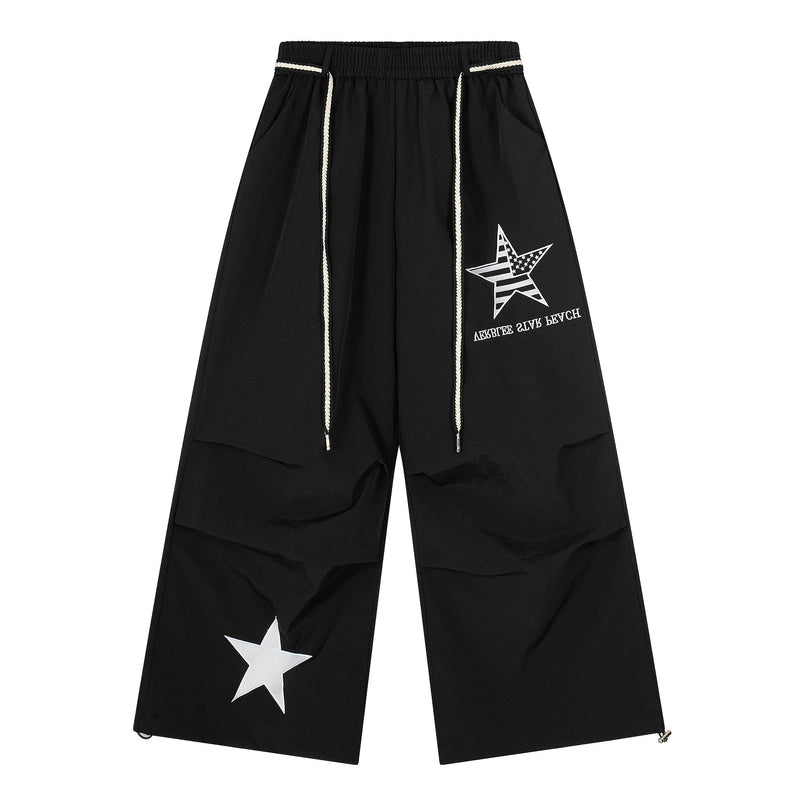 Omirad Star Patch Nylon Wide-Leg Pants | Streetwear Cargo