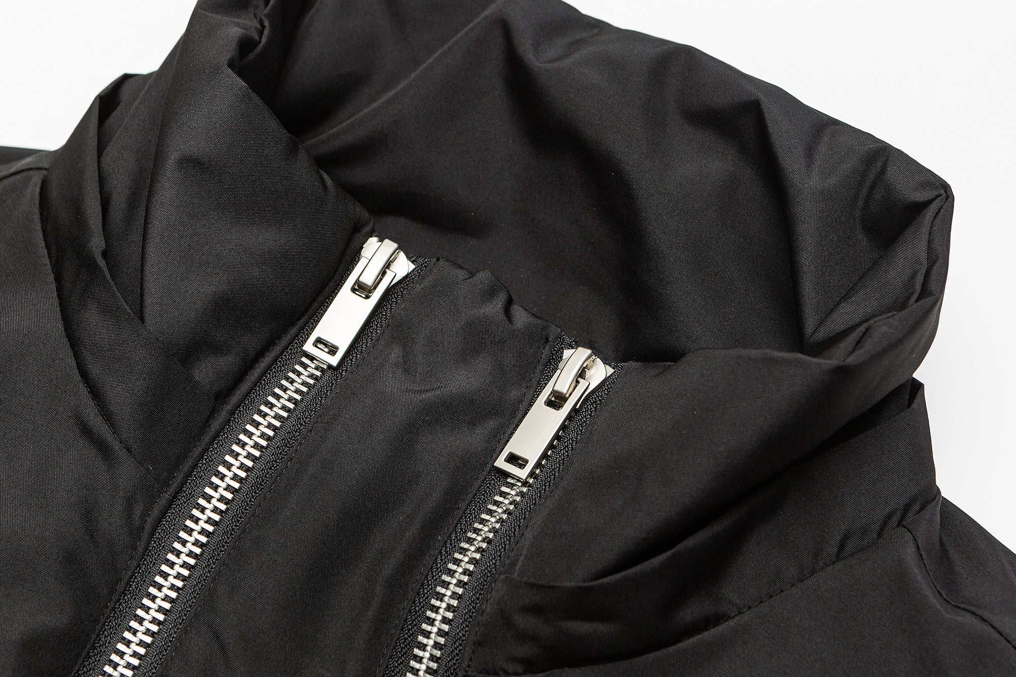 Omirad Dual-Zip Hooded Tech Puffer Jacket | Black Oversized
