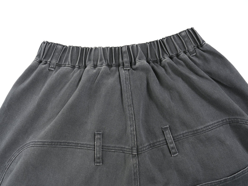 High-Waist Wide-Leg Denim Pants | Vintage Wash Cotton