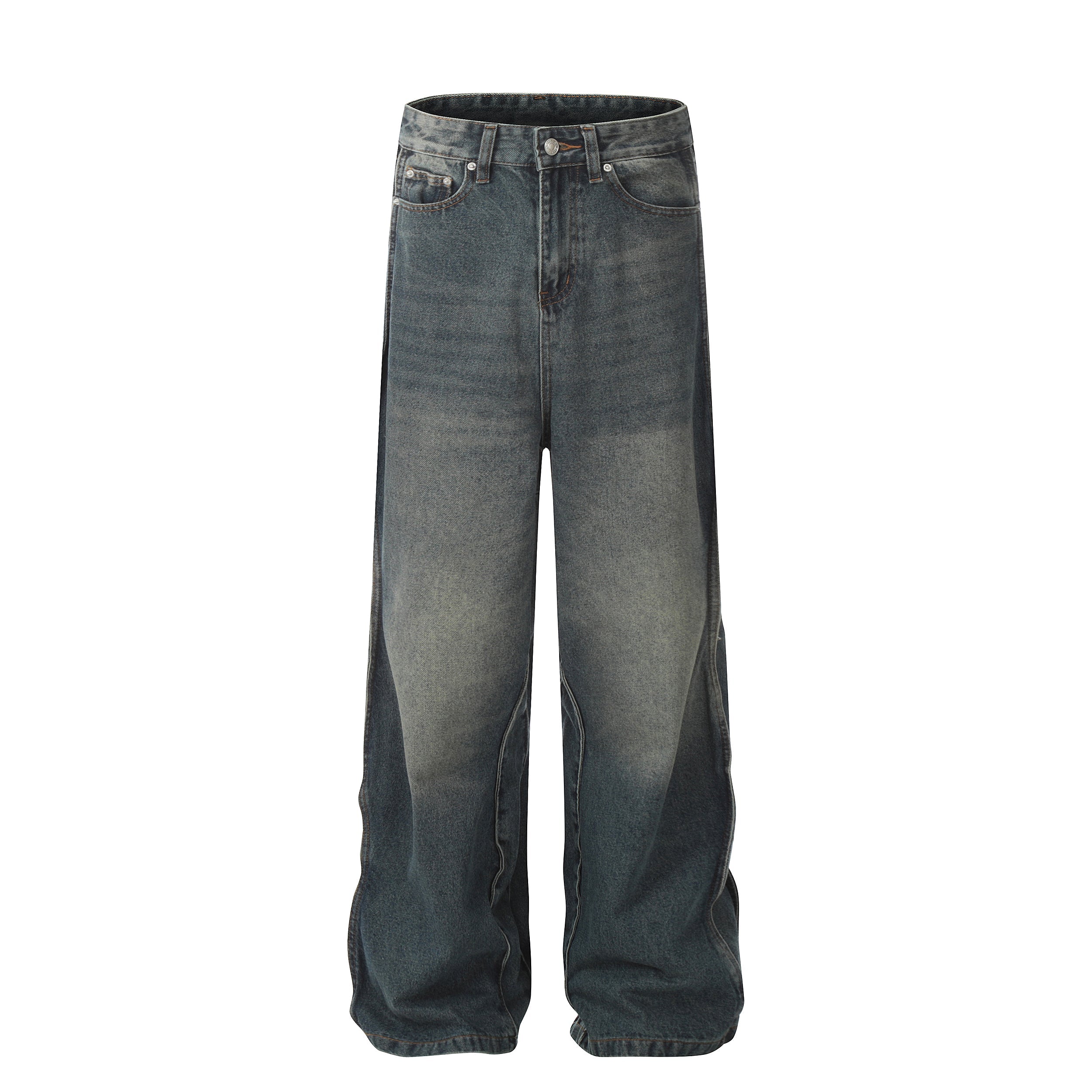Omirad Classic Fade Wide-Leg Jeans | Vintage Wash Denim