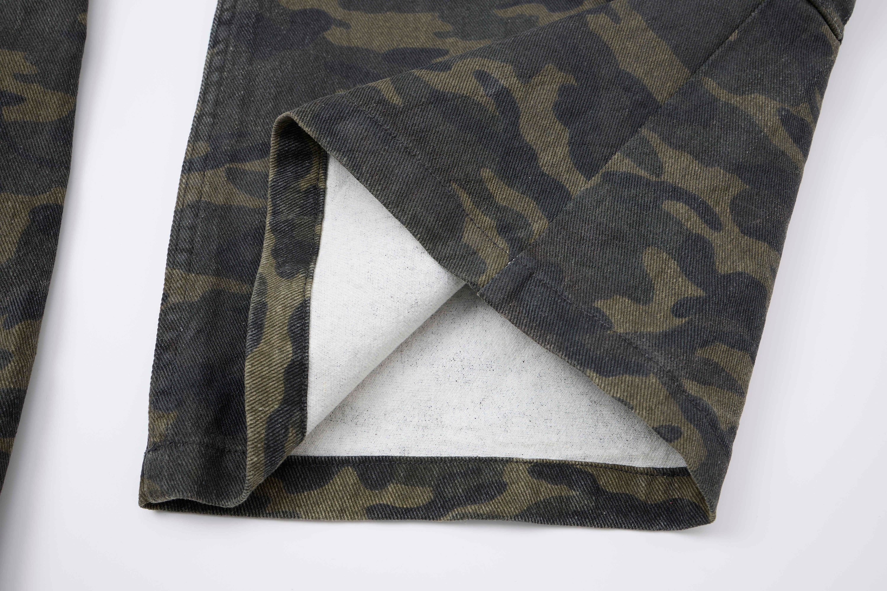 Omirad Camo Wide-Leg Cargo Pants with Studded Belt Detail
