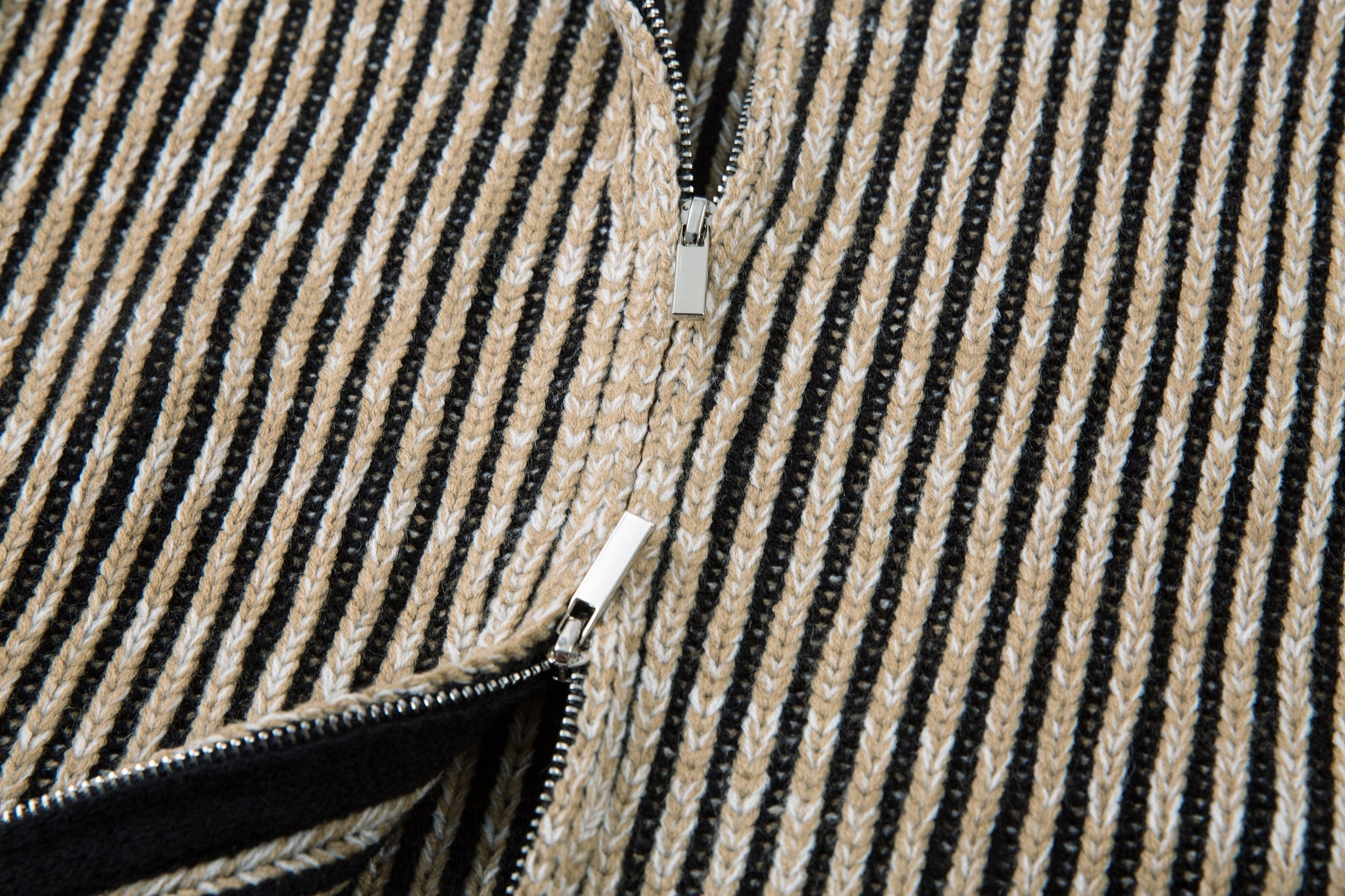 Men's Striped Ribbed Texture Full-Zip Jacket | SEAKOFF