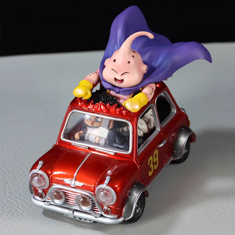 Dragon Ball Z Majin Buu Car Figura - Altura de 13.5 cm, 18 cm de longitud, 0.44 kg - con Red Mini Cooper