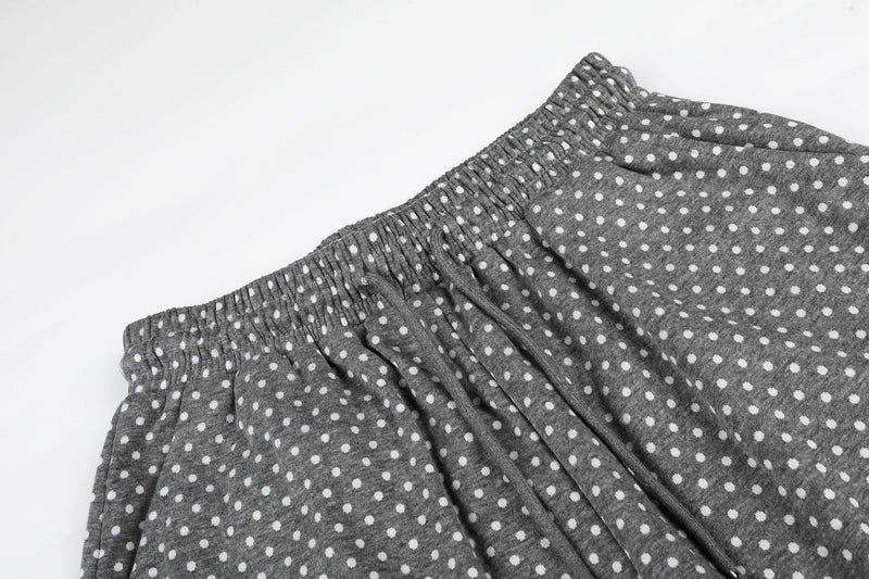 Polka Dot Star Print Wide-Leg Sweatpants | Y2K Streetwear