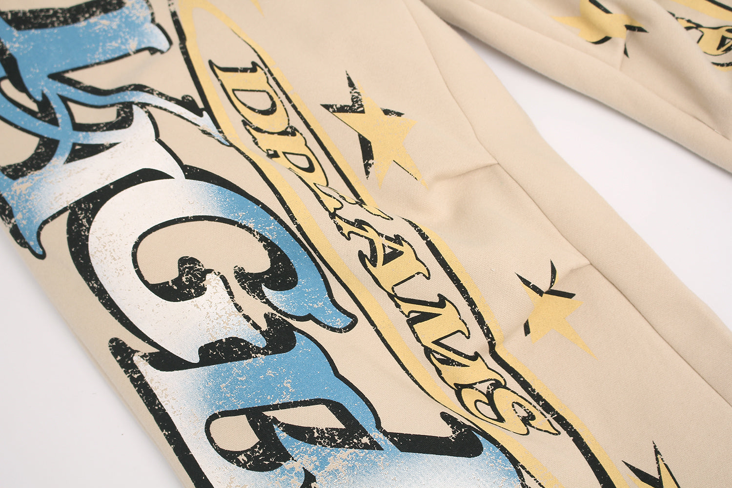 Fleece-Lined Letter Graphic Wide-Leg Sweatpants | SEAKOFF
