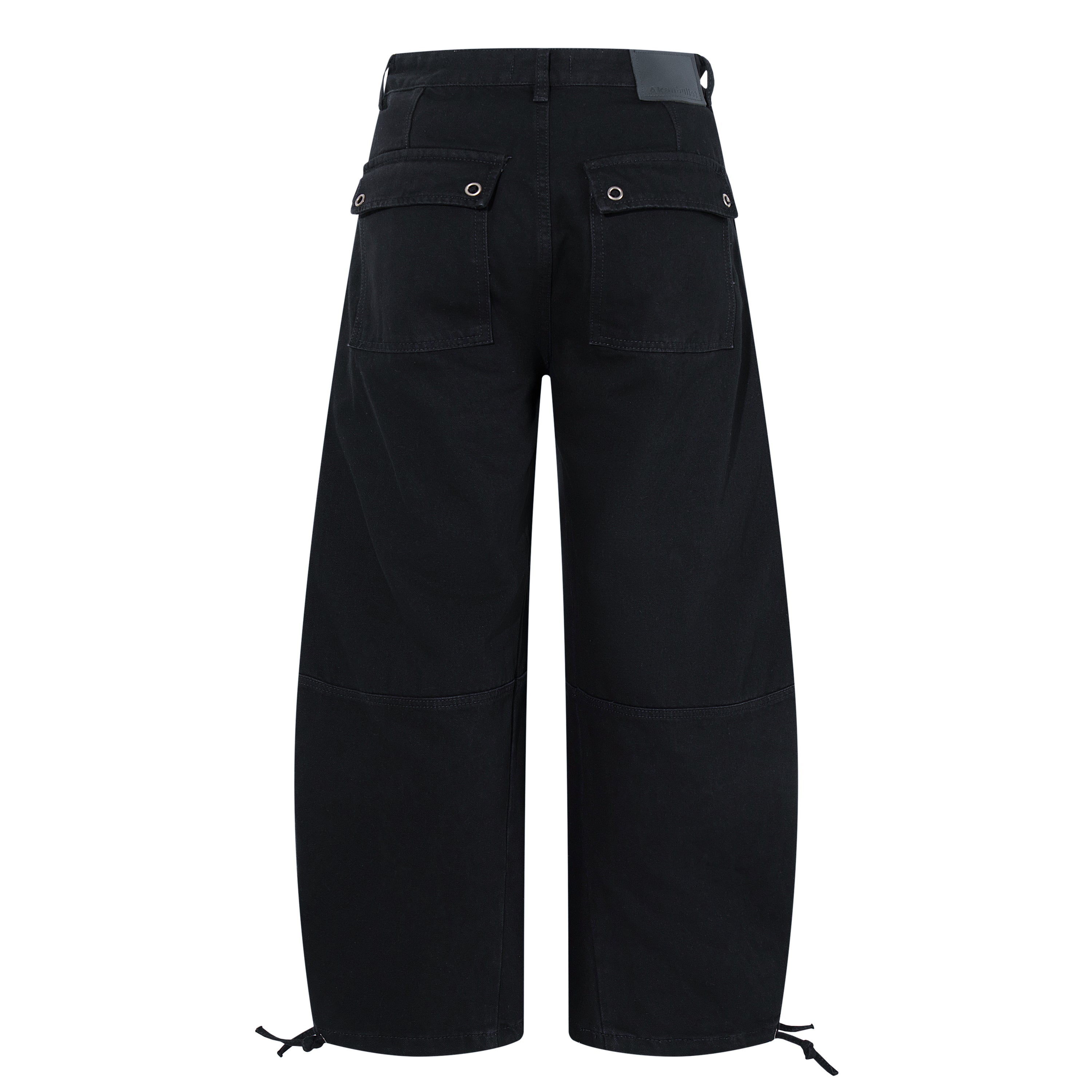 Omirad Tactical Distressed Wide-Leg Pants | Black Denim