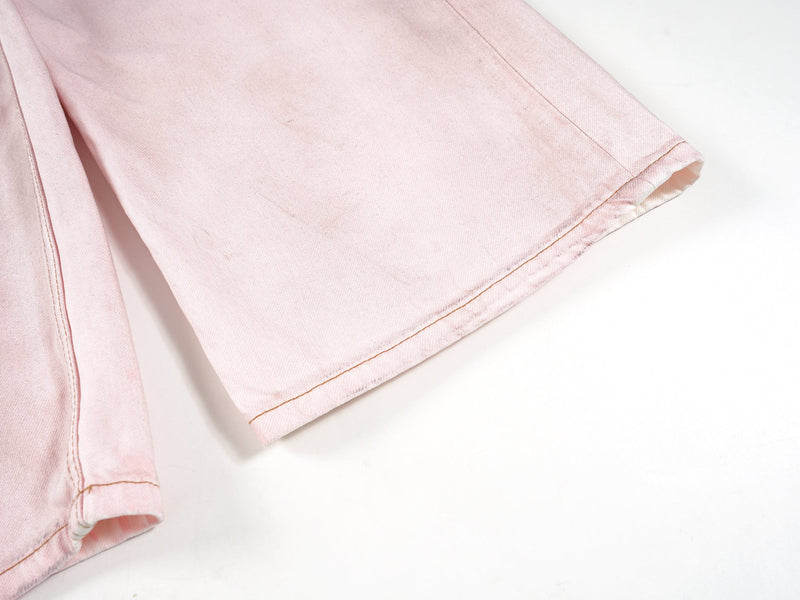 Faded Pink Wide-Leg Denim Pants | SP2 Logo | 100% Cotton
