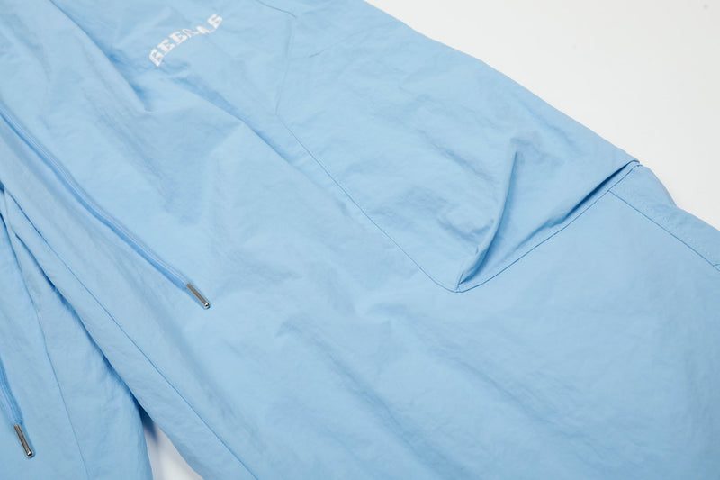 Nylon Utility Cargo Wide-Leg Pants | Pastel Streetwear