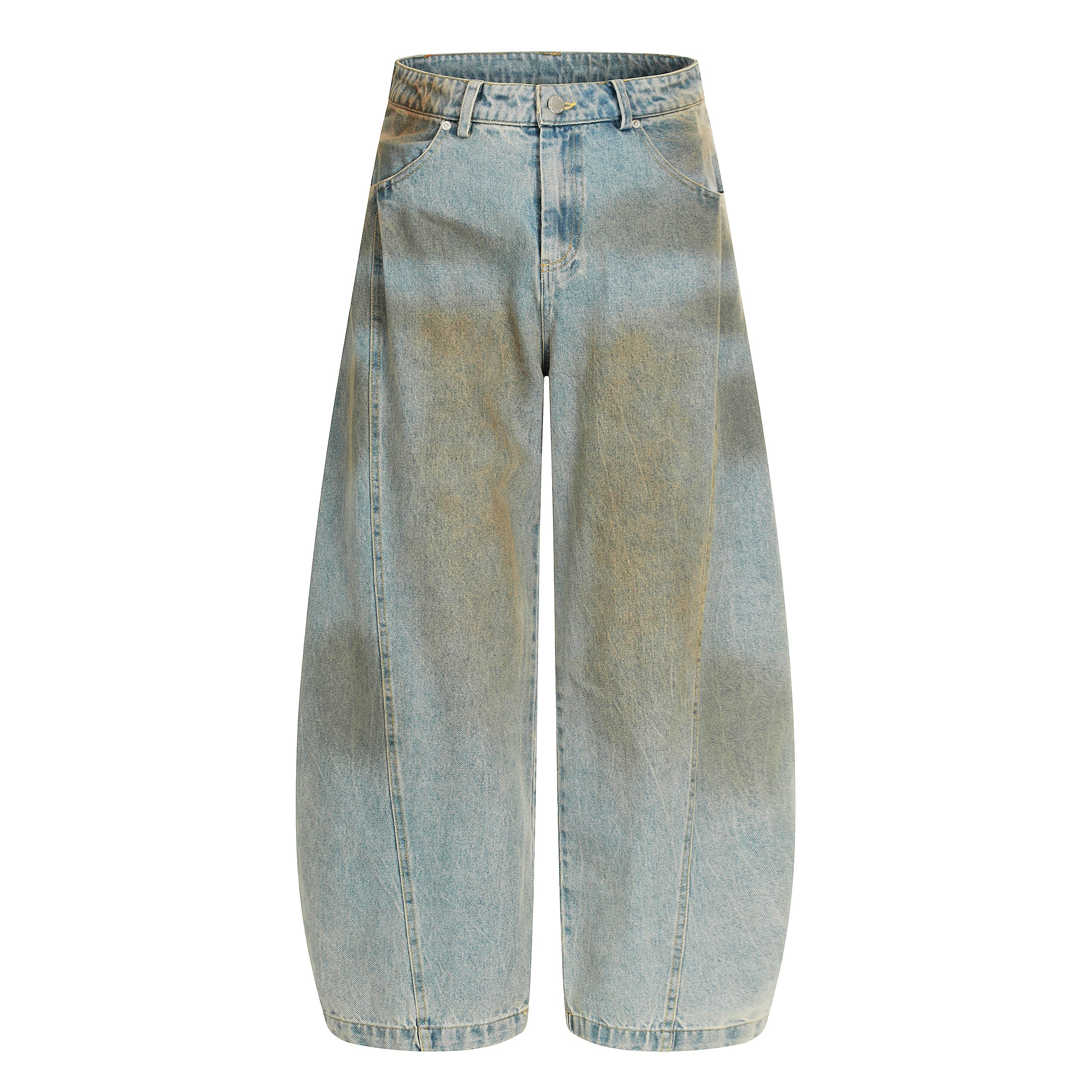Omirad Washed Barrel Leg Denim Pants | Vintage Streetwear Jeans