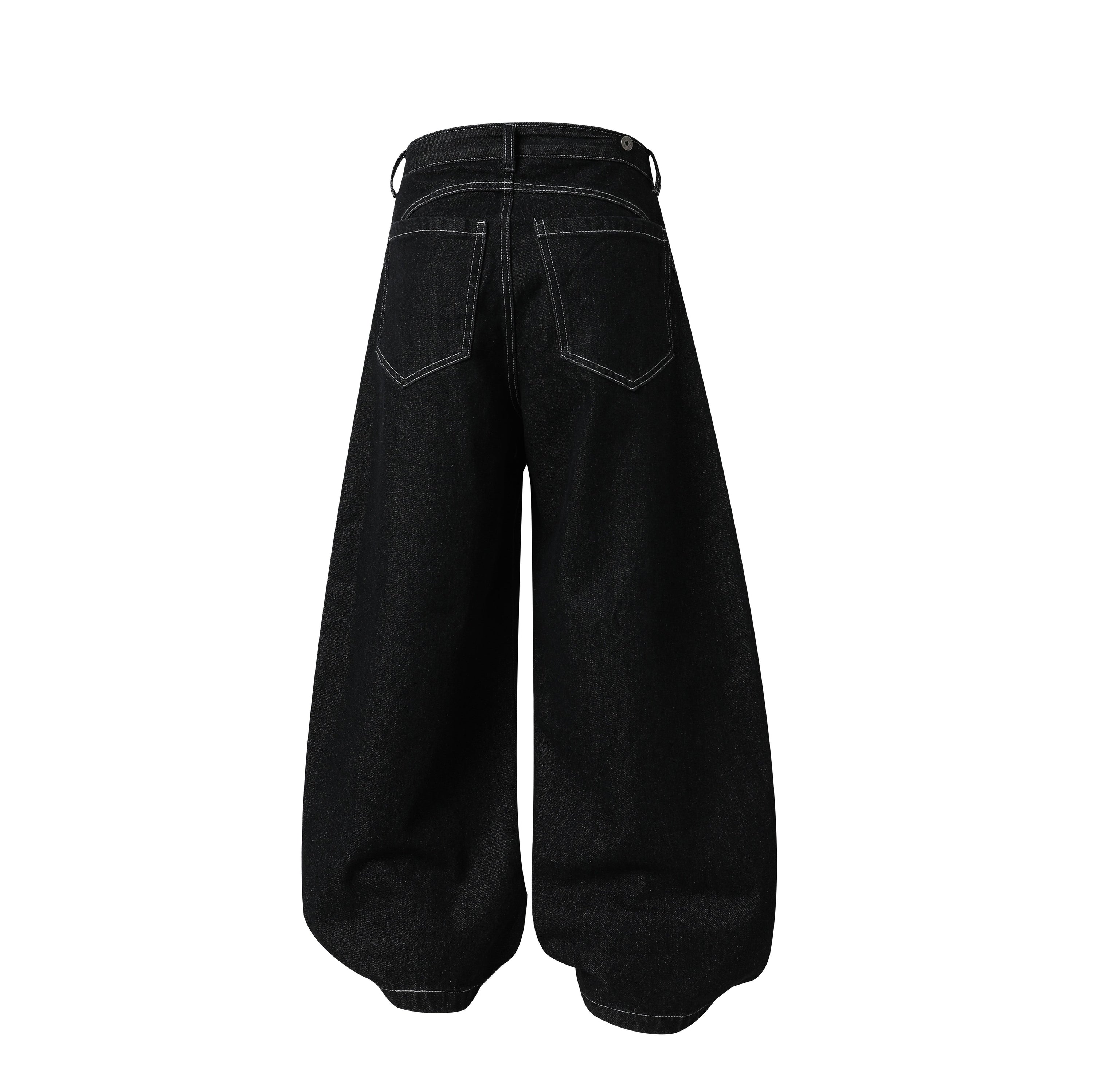 Omirad Hardware Strap Wide-Leg Jeans | Streetwear Denim