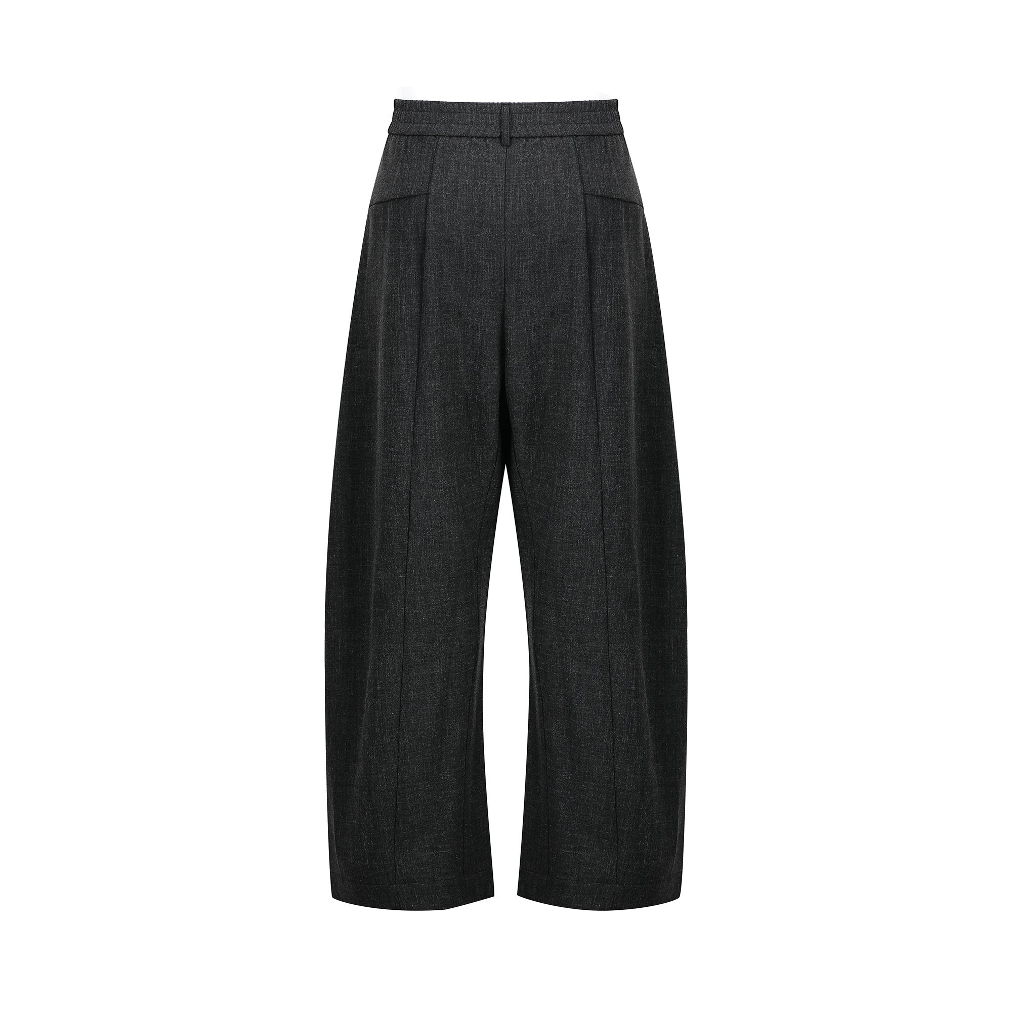 Pleated Wide-Leg Pants with Asymmetric Button Front | Omirad