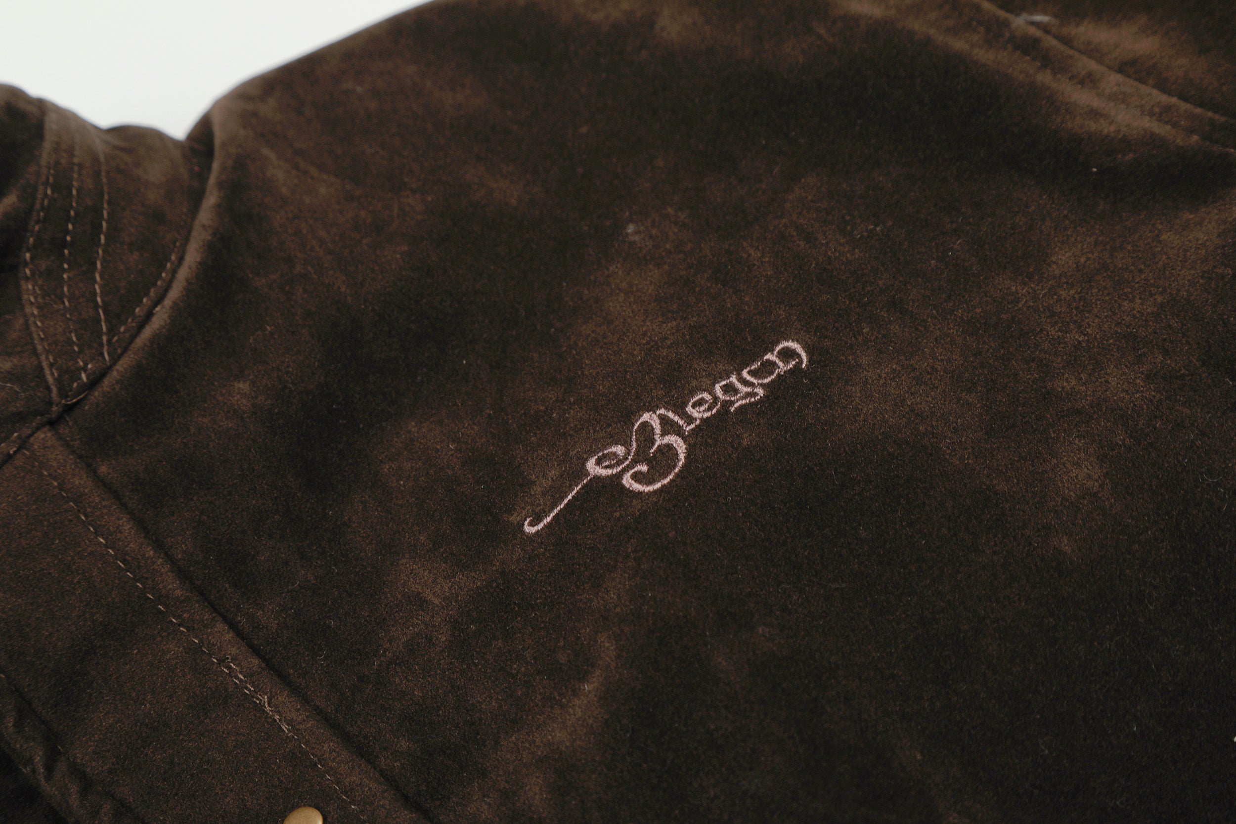 Omirad Embroidered Suede Metal Clasp Bomber Jacket