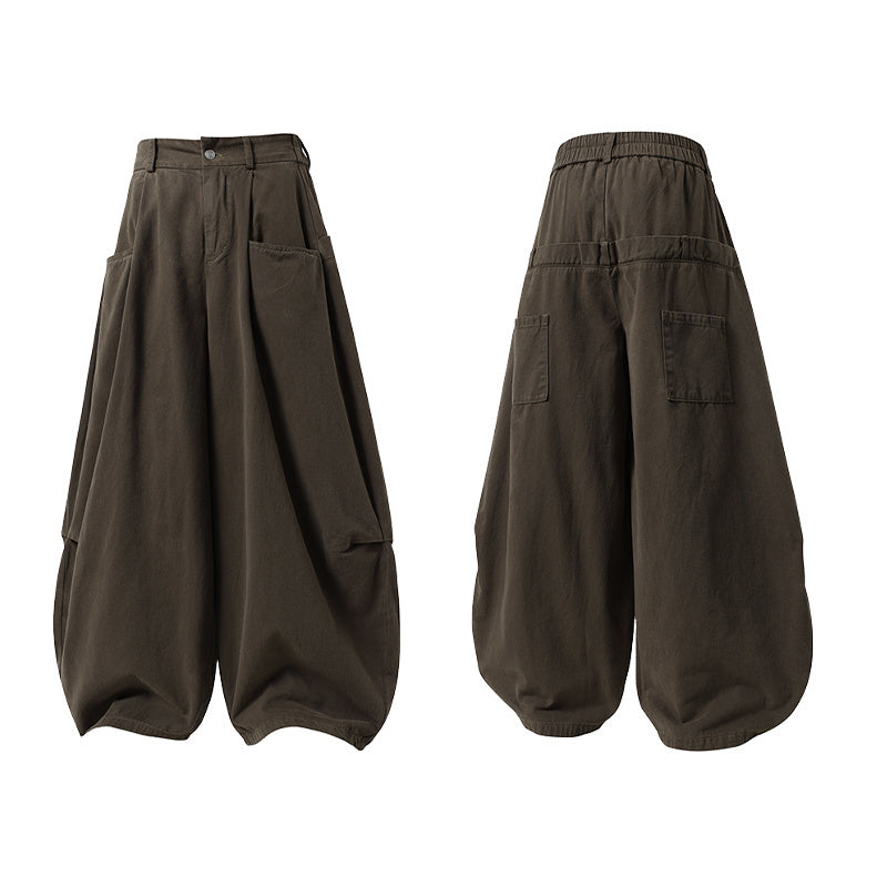 Omirad Classic Barrel Pants | Wide Leg Cotton Trousers