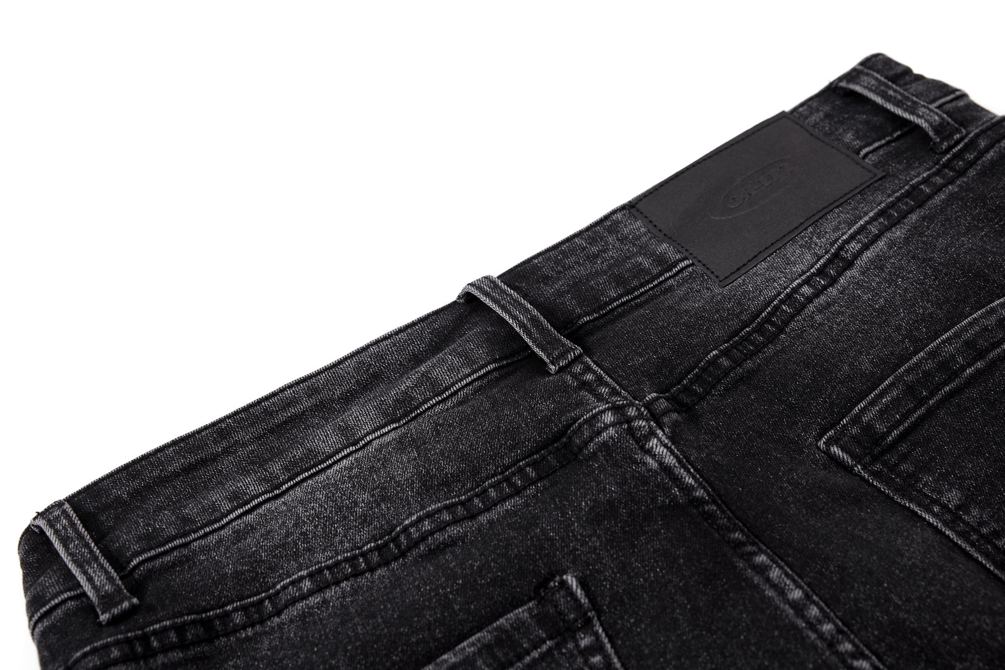 Omirad Stacked Washed Denim Pants | Button Fly Flare Jeans