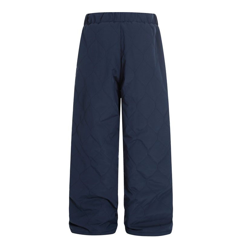 Quilted Wide-Leg Track Pants with Racing Stripes
