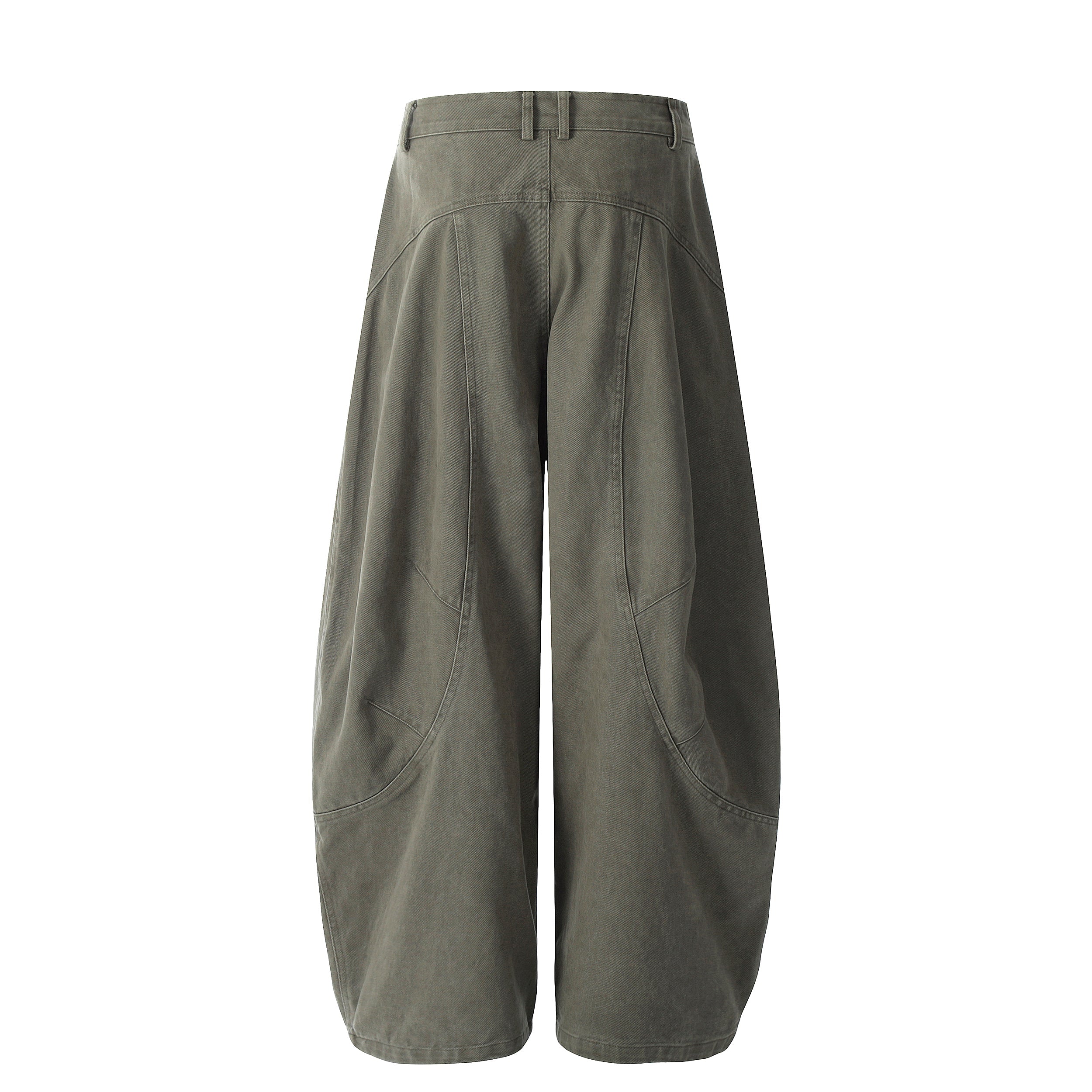 Vintage Arc-Pocket Balloon Pants | Wide-Leg Cotton Trousers