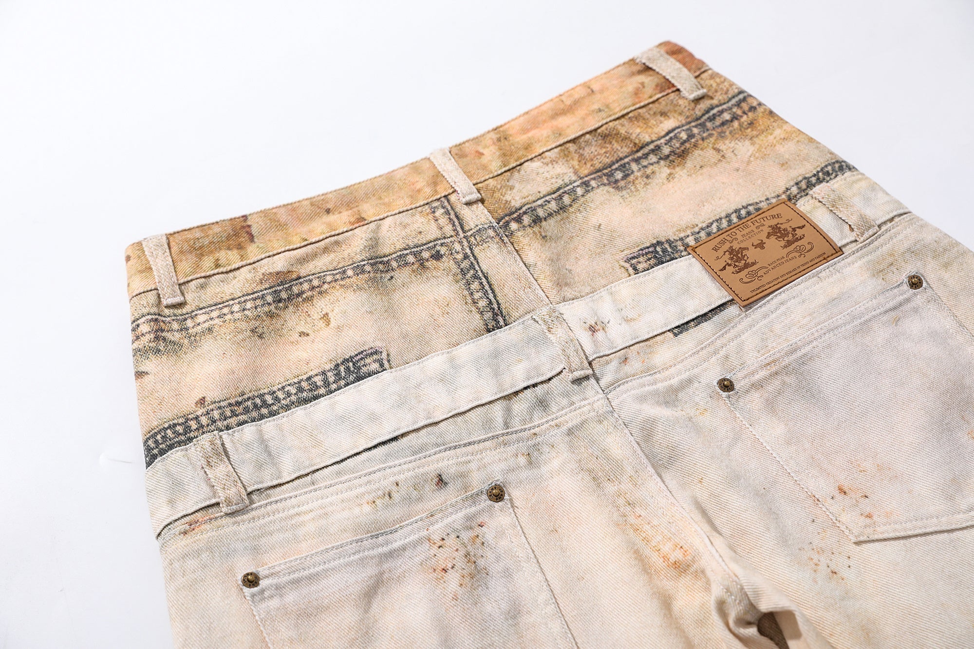 Omirad Vintage Washed Wide-Leg Workwear Jeans | 100% Cotton
