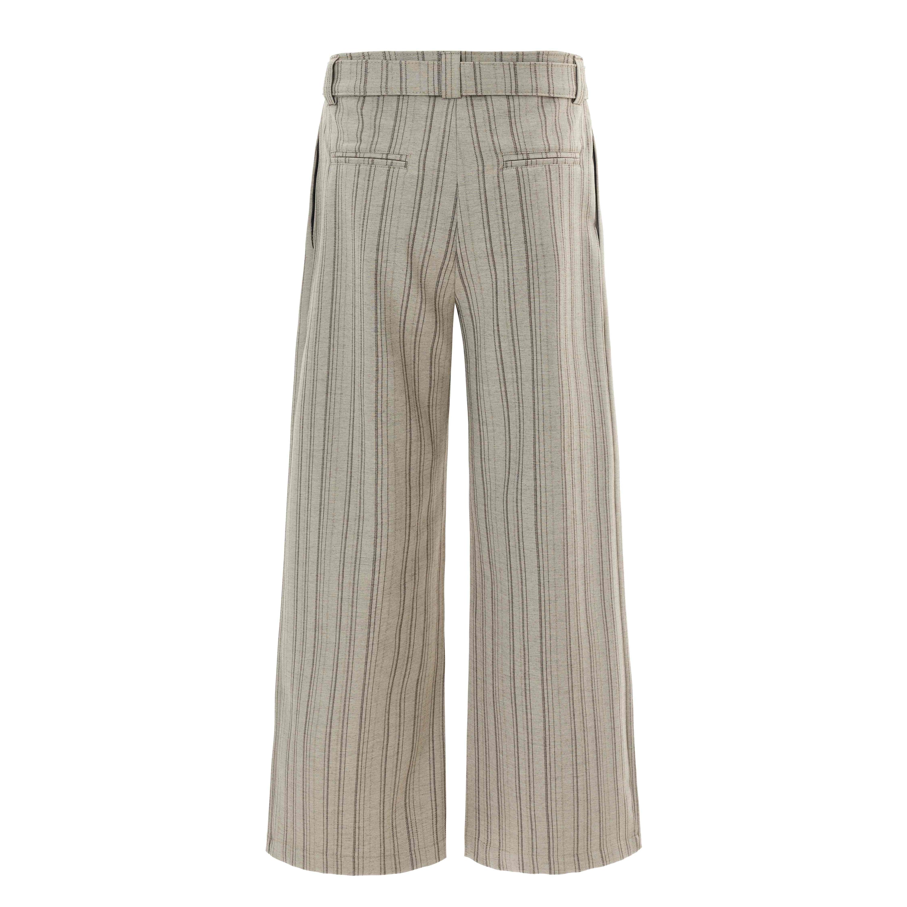 Deconstructed Pinstripe Wide-Leg Trousers | Vintage Tailored