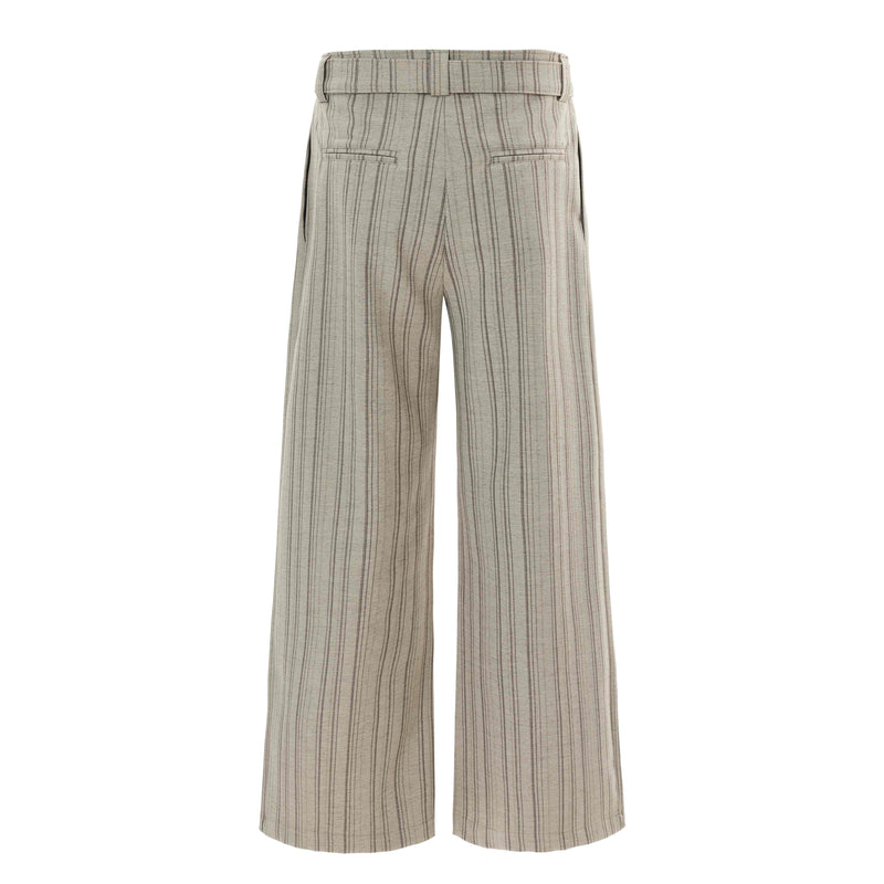 Deconstructed Pinstripe Wide-Leg Trousers | Vintage Tailored