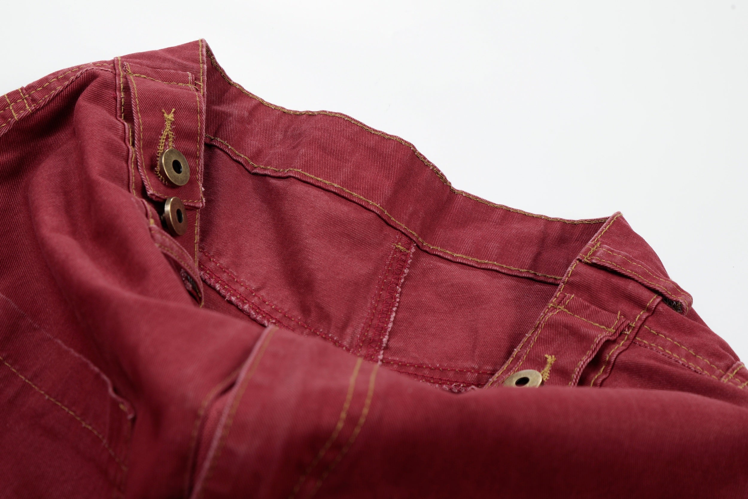 Vintage Red Wide-Leg Jeans | Rhinestone Star Splatter Denim