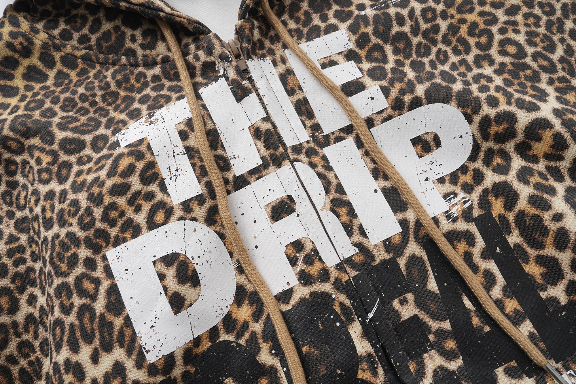 Leopard Print Graphic Zip-Up Hoodie | Bold Streetwear