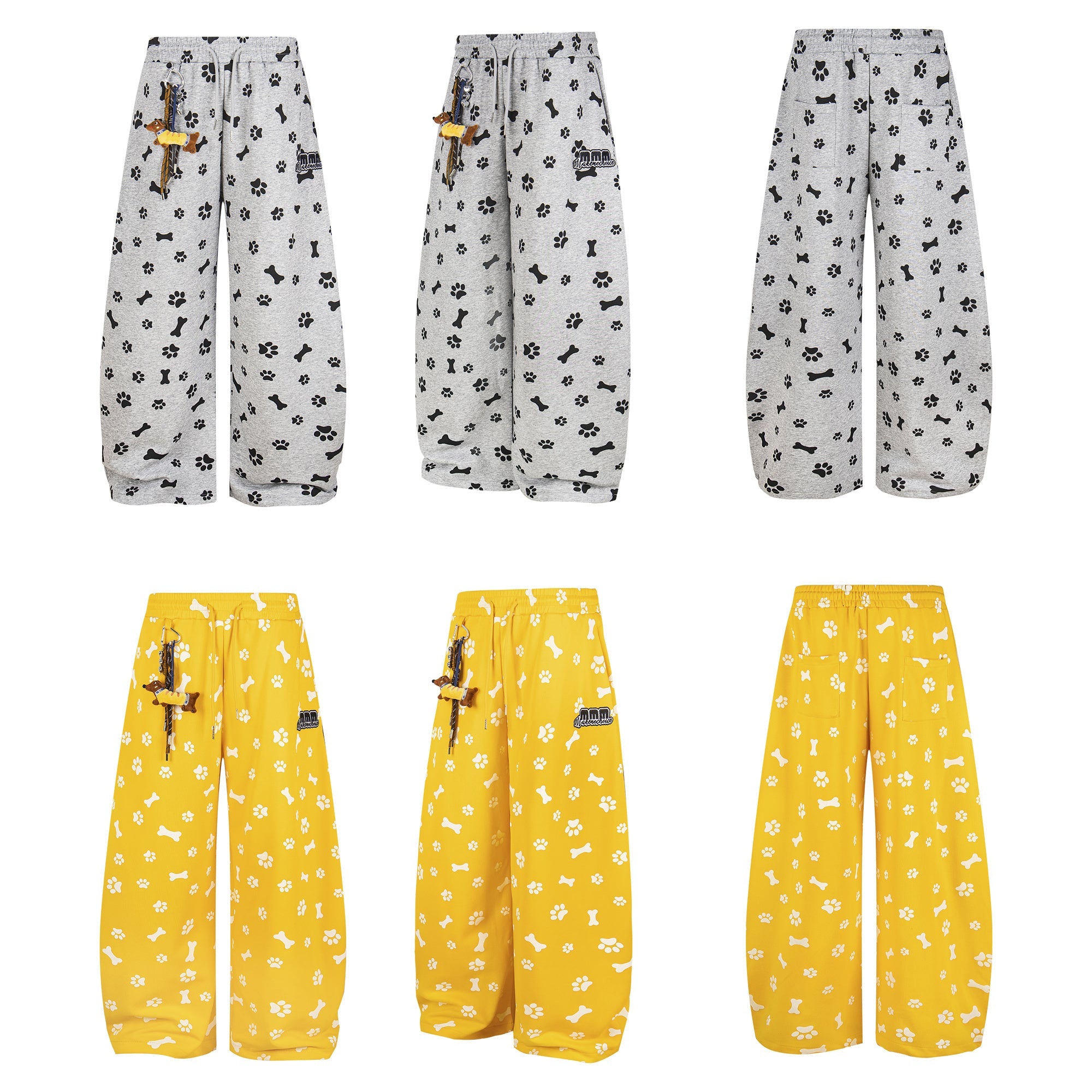 Paw Print Wide-Leg Lounge Pants | Dog Bone Streetwear Sweats