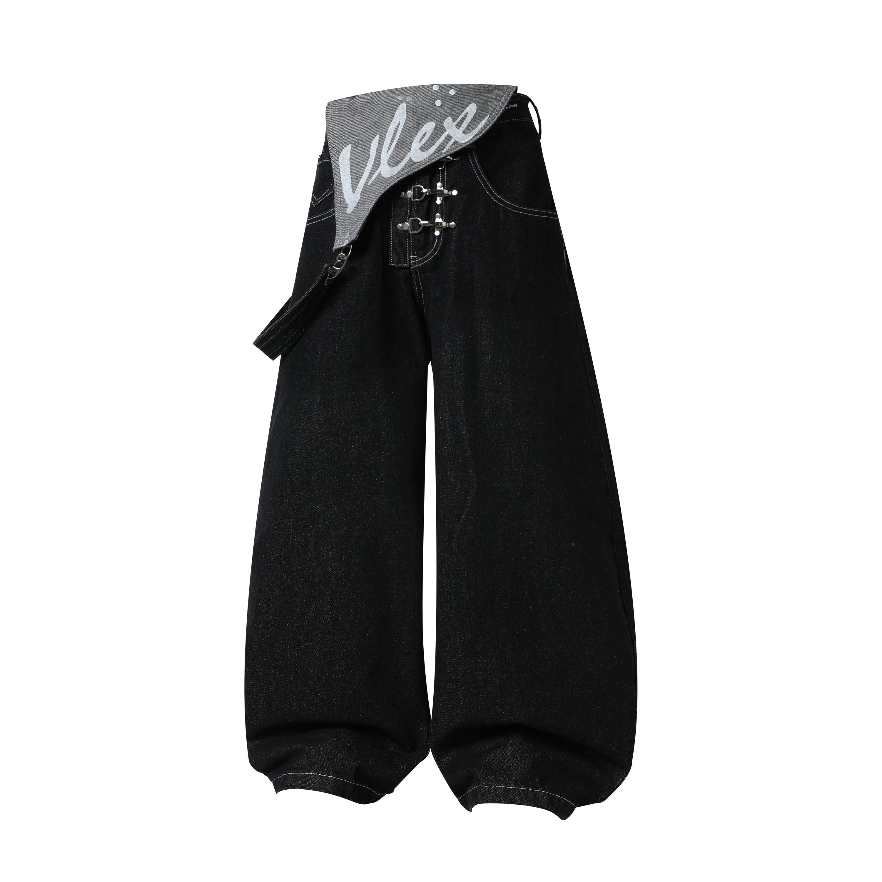 Omirad Hardware Strap Wide-Leg Jeans | Streetwear Denim