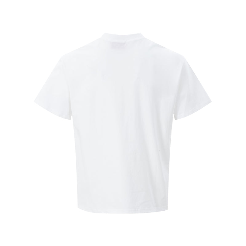Plain white short-sleeve crewneck T-shirt with a clean back view on a white background