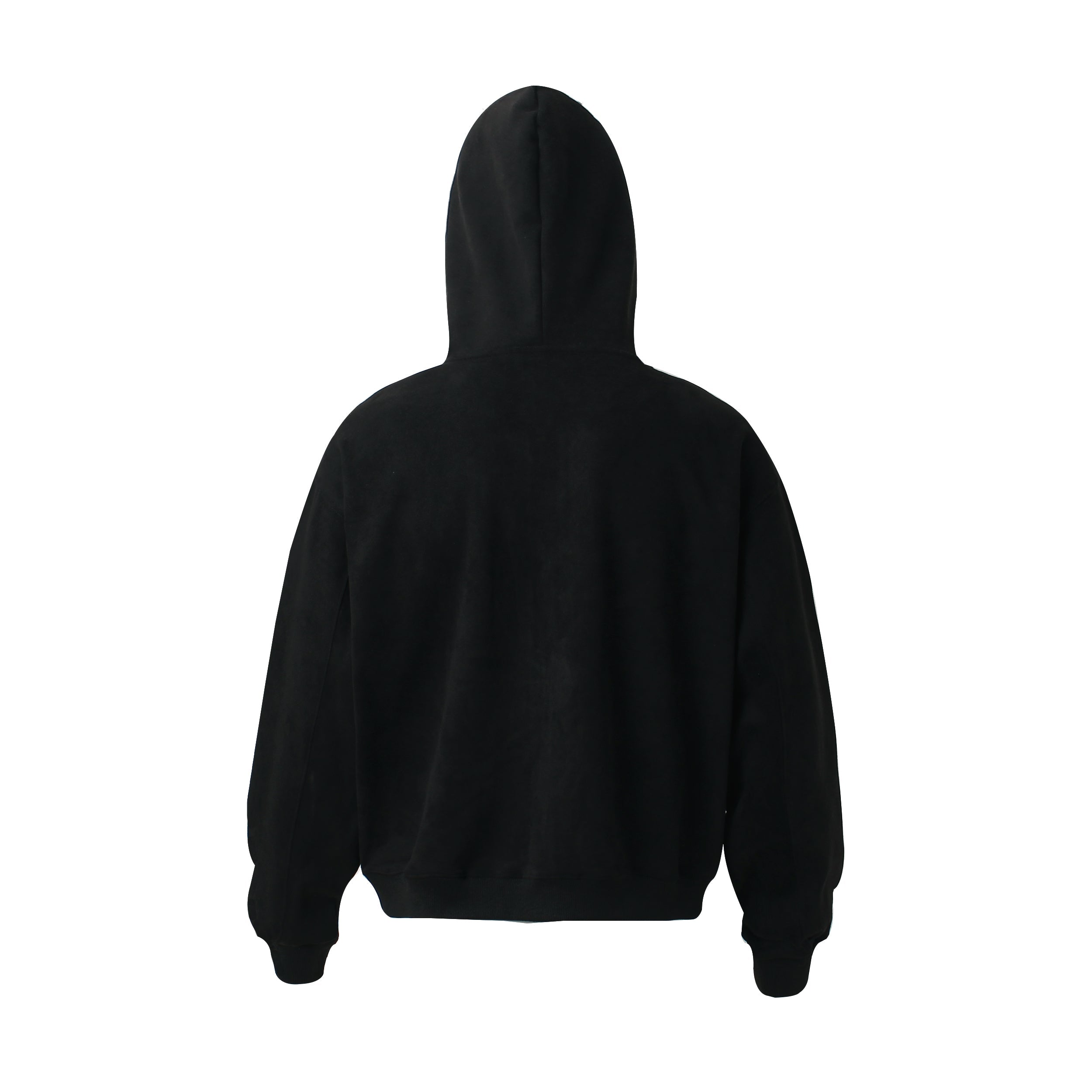 Suede Varsity Zip Hoodie | Bold Lettering & Contrast Piping