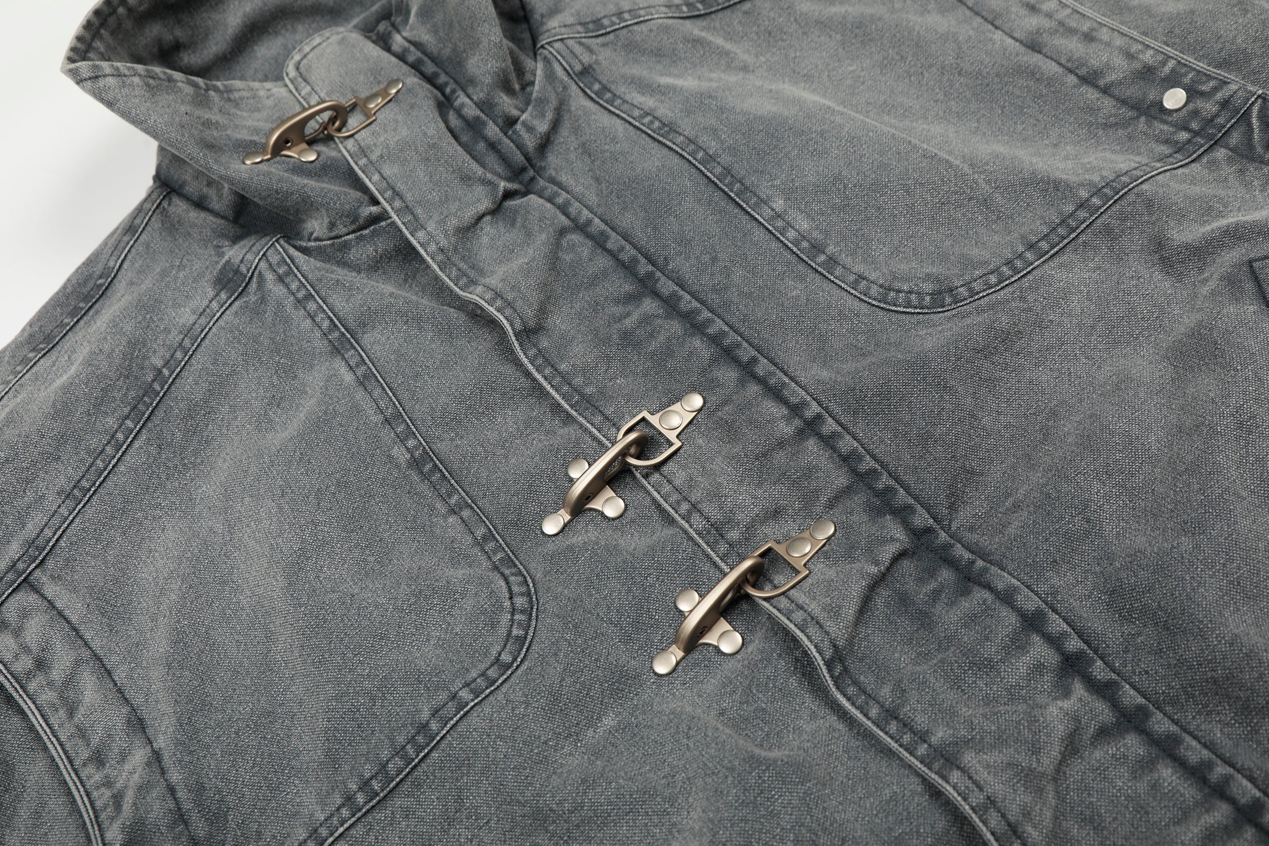 Omirad Washed Utility Bomber Jacket | Grey Denim Streetwear