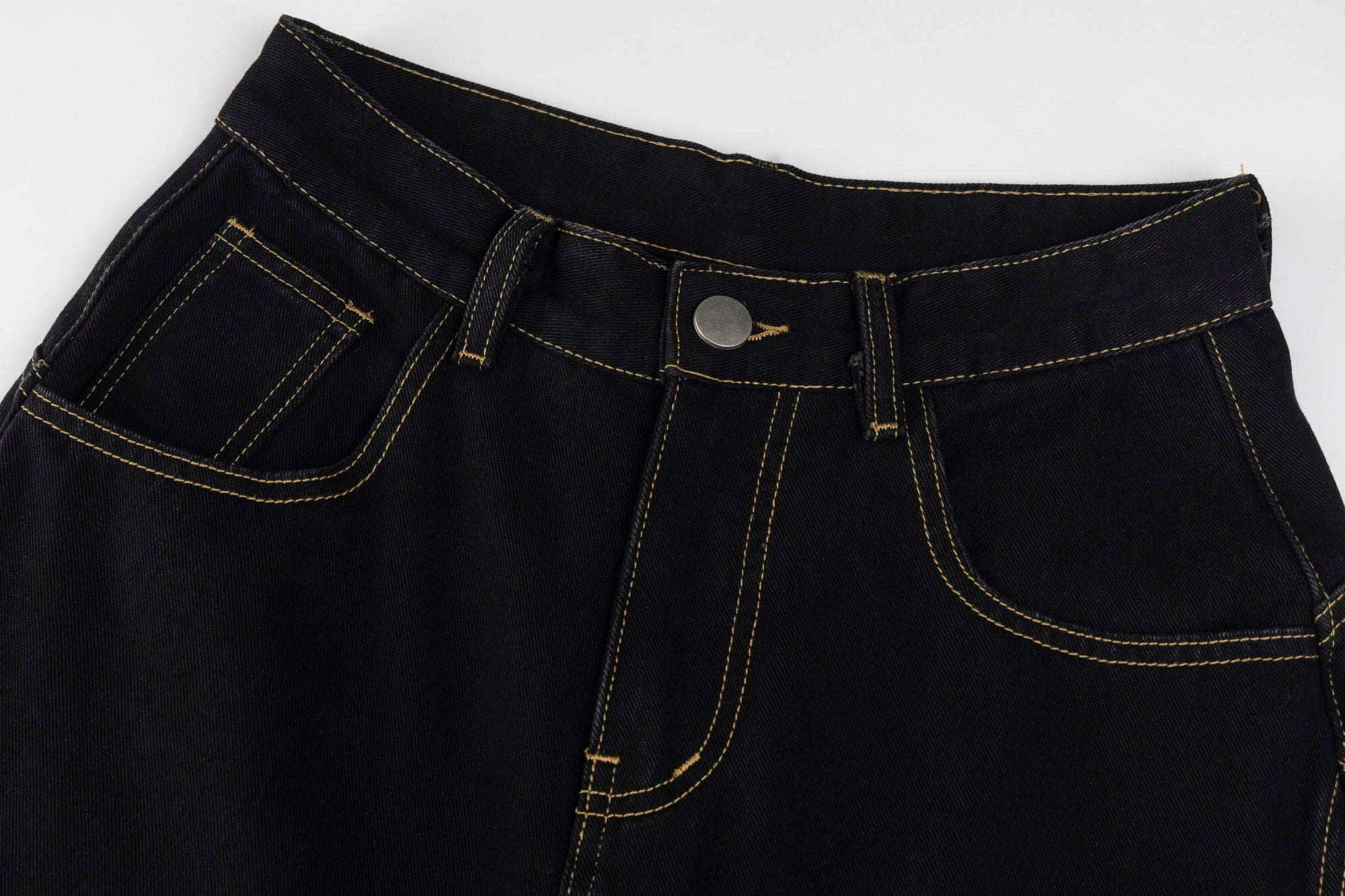 Gothic Cross Wide-Leg Jeans | Black Denim with Cross Patches