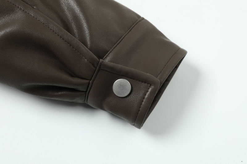 Fireman-Clasp PU Jacket | Utilitarian Street Style
