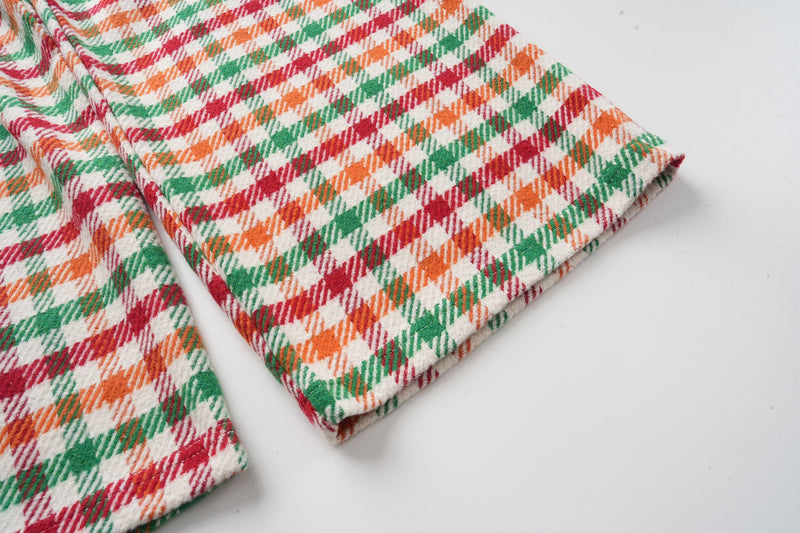 Vintage Plaid Wide-Leg Pants | Retro Multi-Color Check