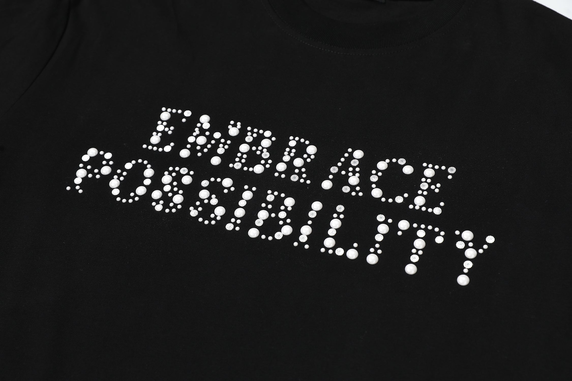 Rhinestone Lettering Oversized T-Shirt | Embrace Possibility