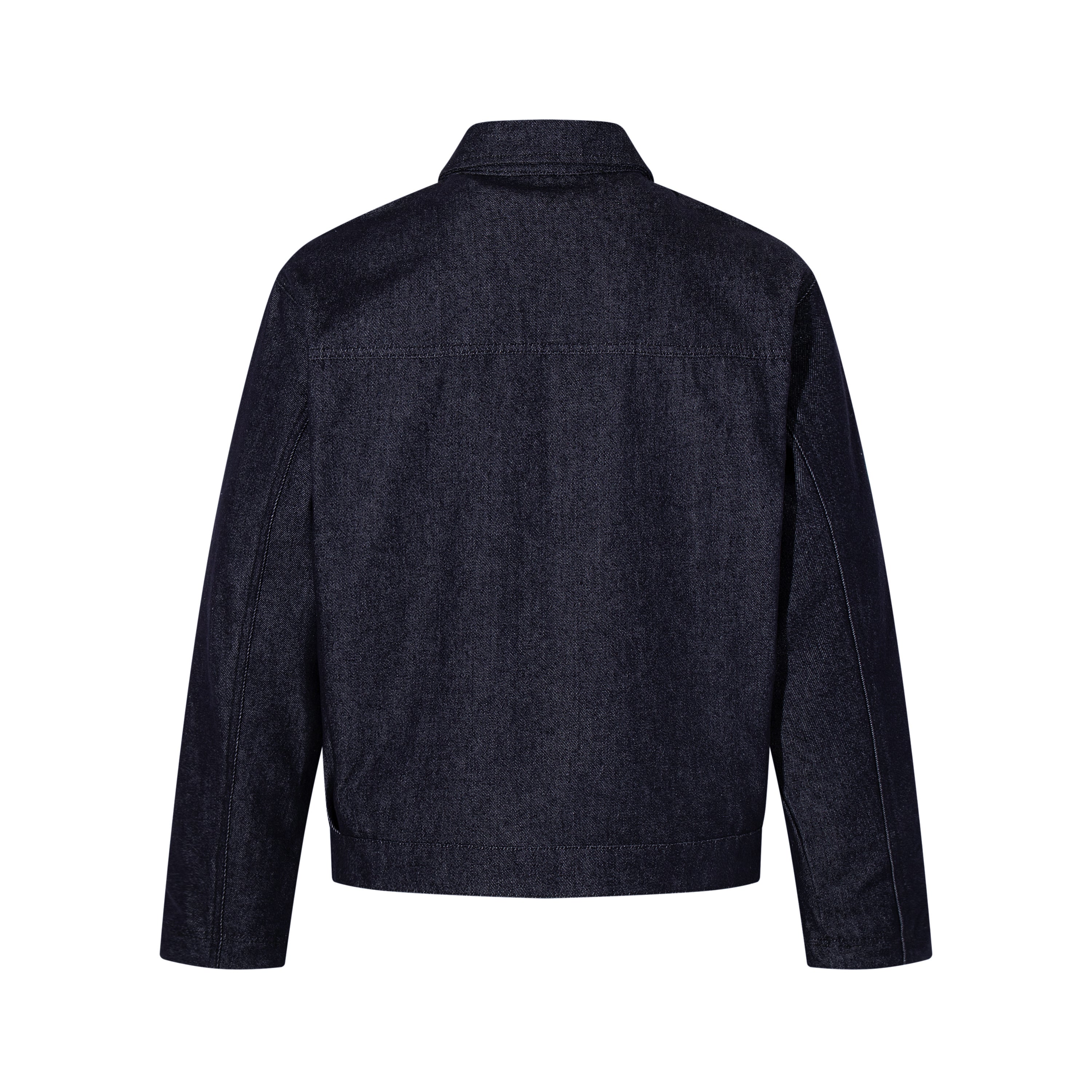 Men's Dark Indigo Denim Jacket with Metal Buckle Detail