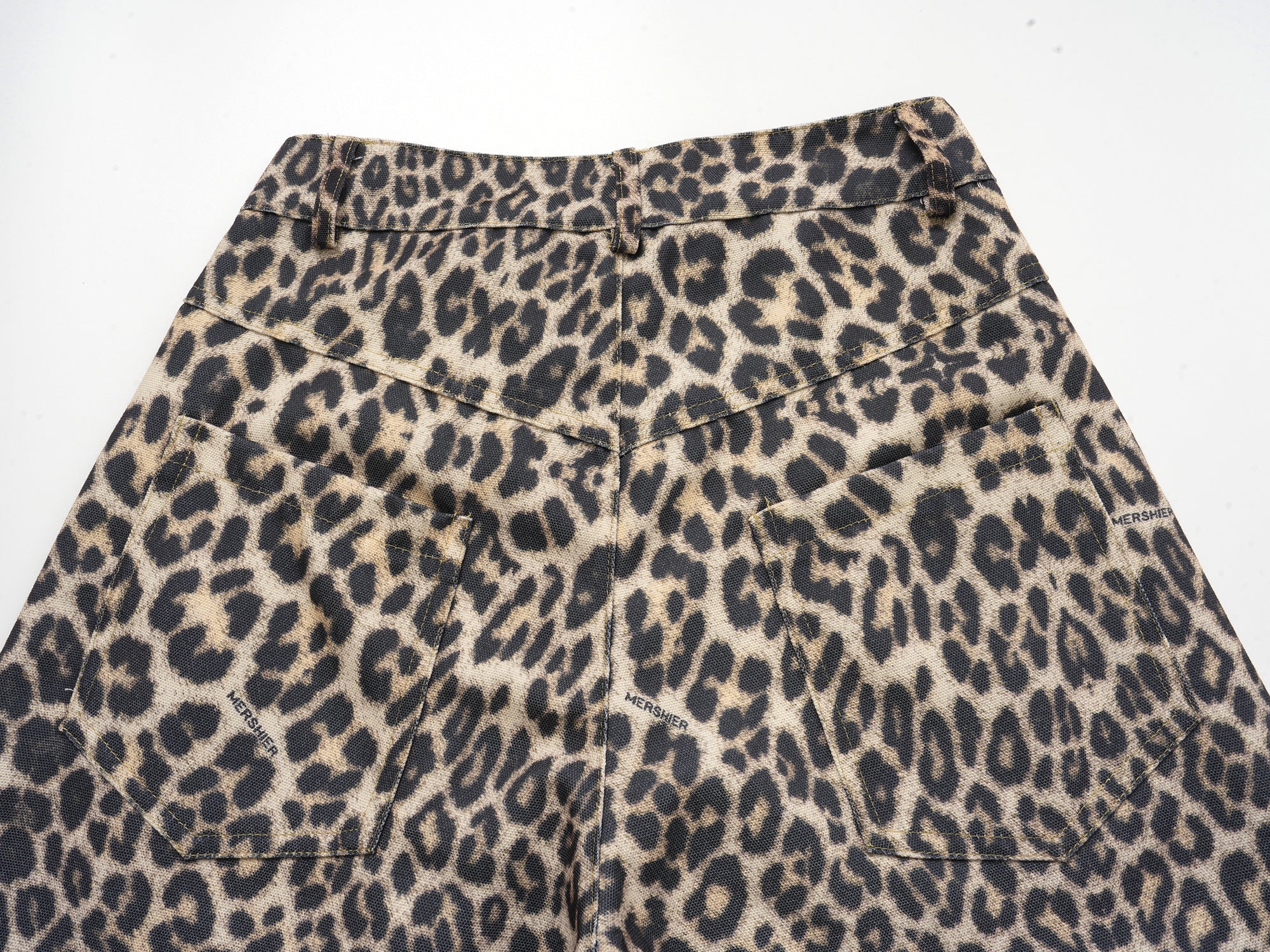 Leopard Print Wide-Leg Performance Mesh Pants | Omirad