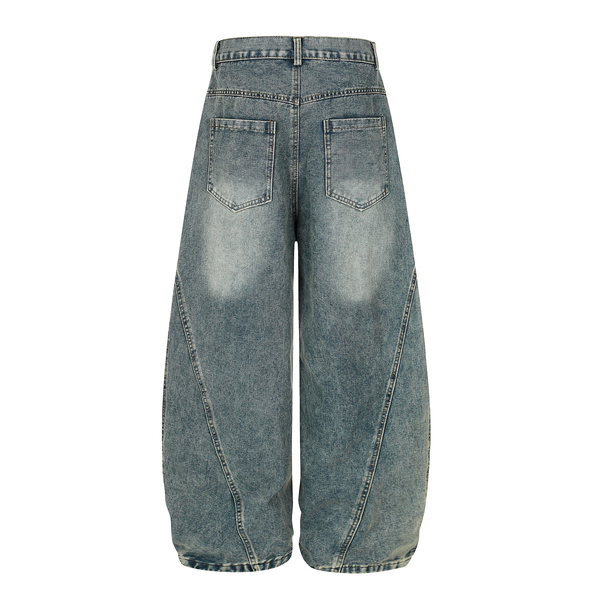 Leopard-Panel Wide-Leg Denim Jeans | Streetwear Baggy Fit