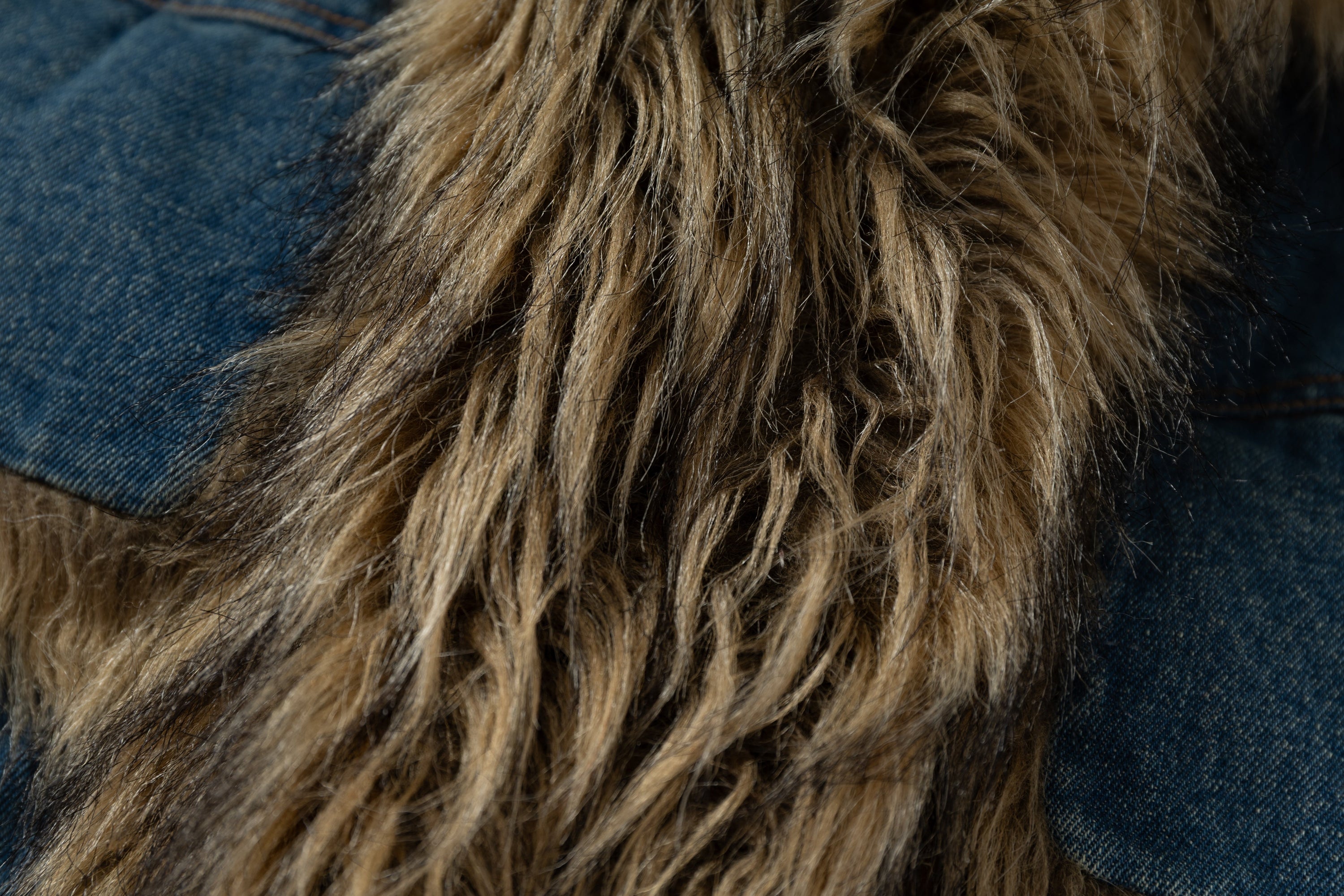 Oversized Faux-Fur Collar Denim Jacket | Vintage Wash