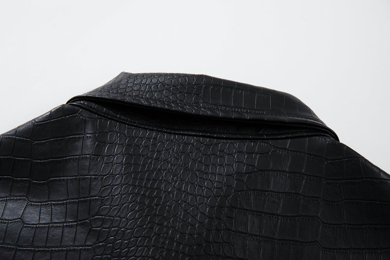 Omirad Black Denim Panel Jacket | Structured Cropped Fit