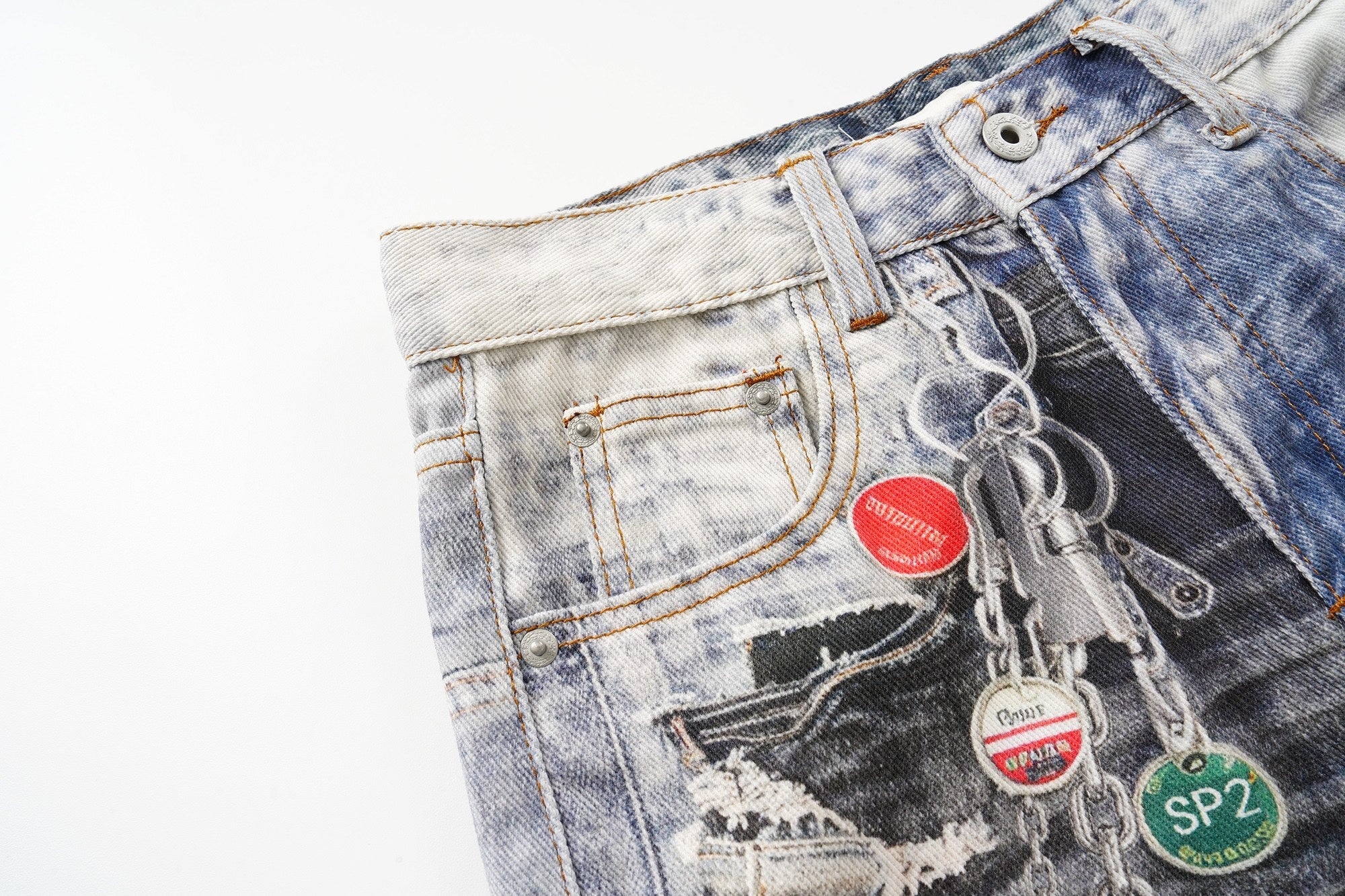 Distressed Patchwork Wide-Leg Jeans | Y2K Streetwear Denim